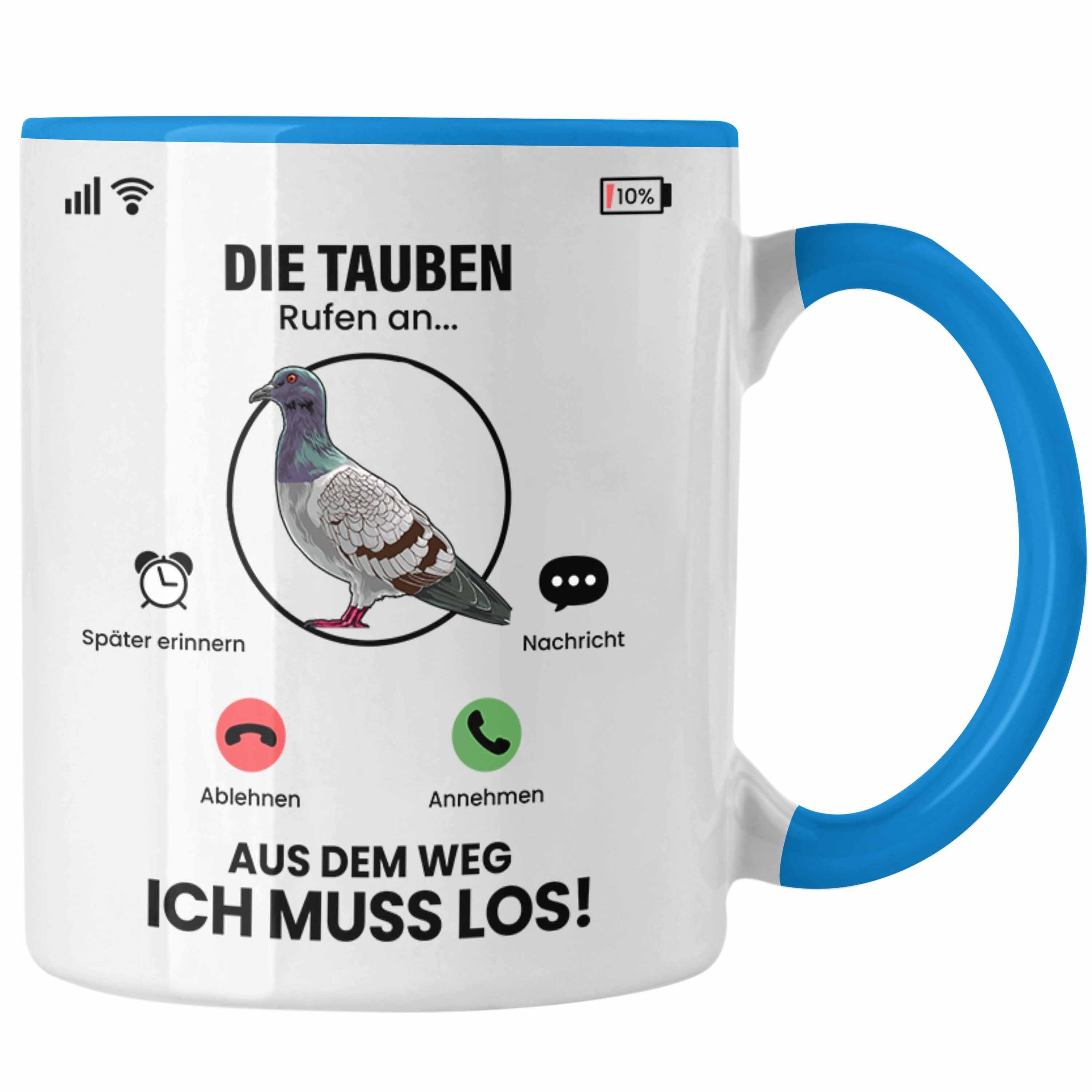 Trendation Tasse Die Tauben Rufen An Tasse Geschenk für Tauben Züchter Besitzer Geschen Blau