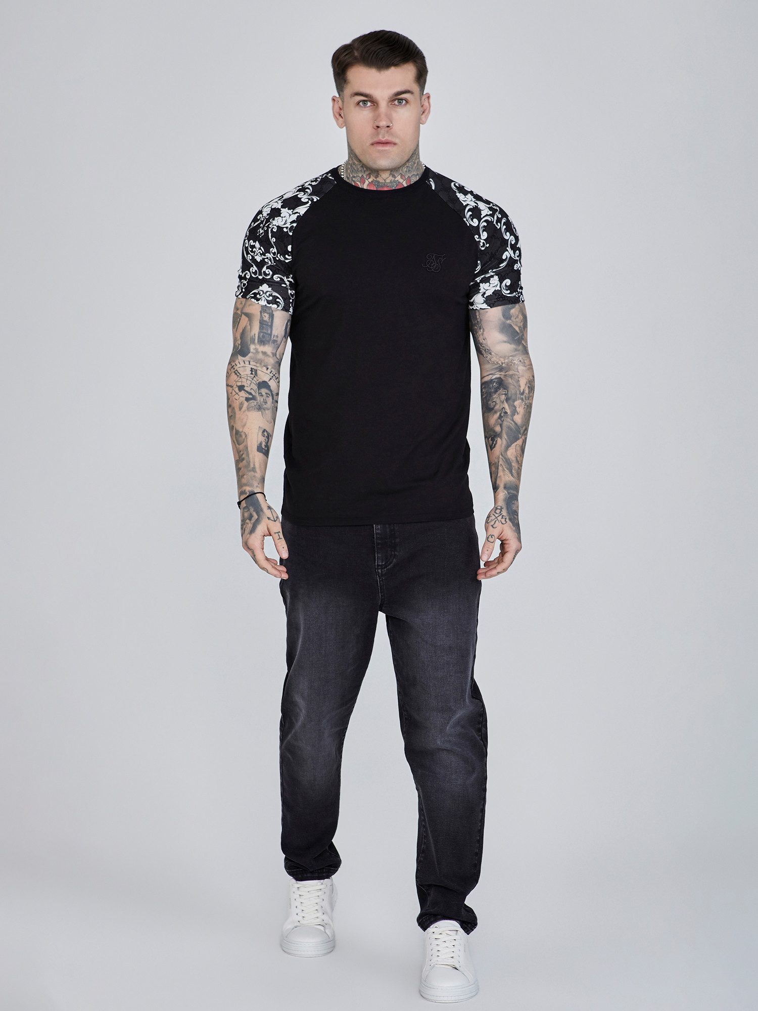 Siksilk T-Shirt SikSilk Herren Schwarzes Venetian T-Shirt günstig online kaufen