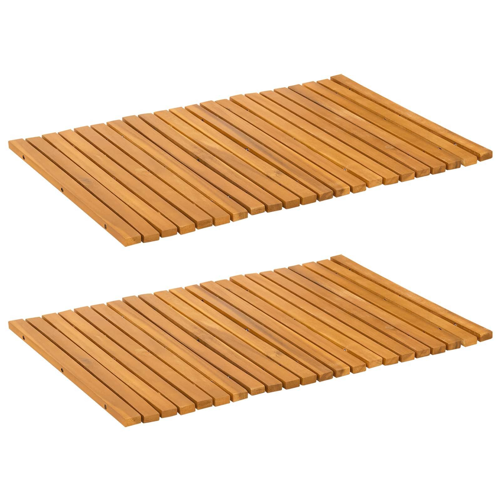 vidaXL Badematte Badematte Natur 60 x 40 cm Massivholz, Massivholz Akazie