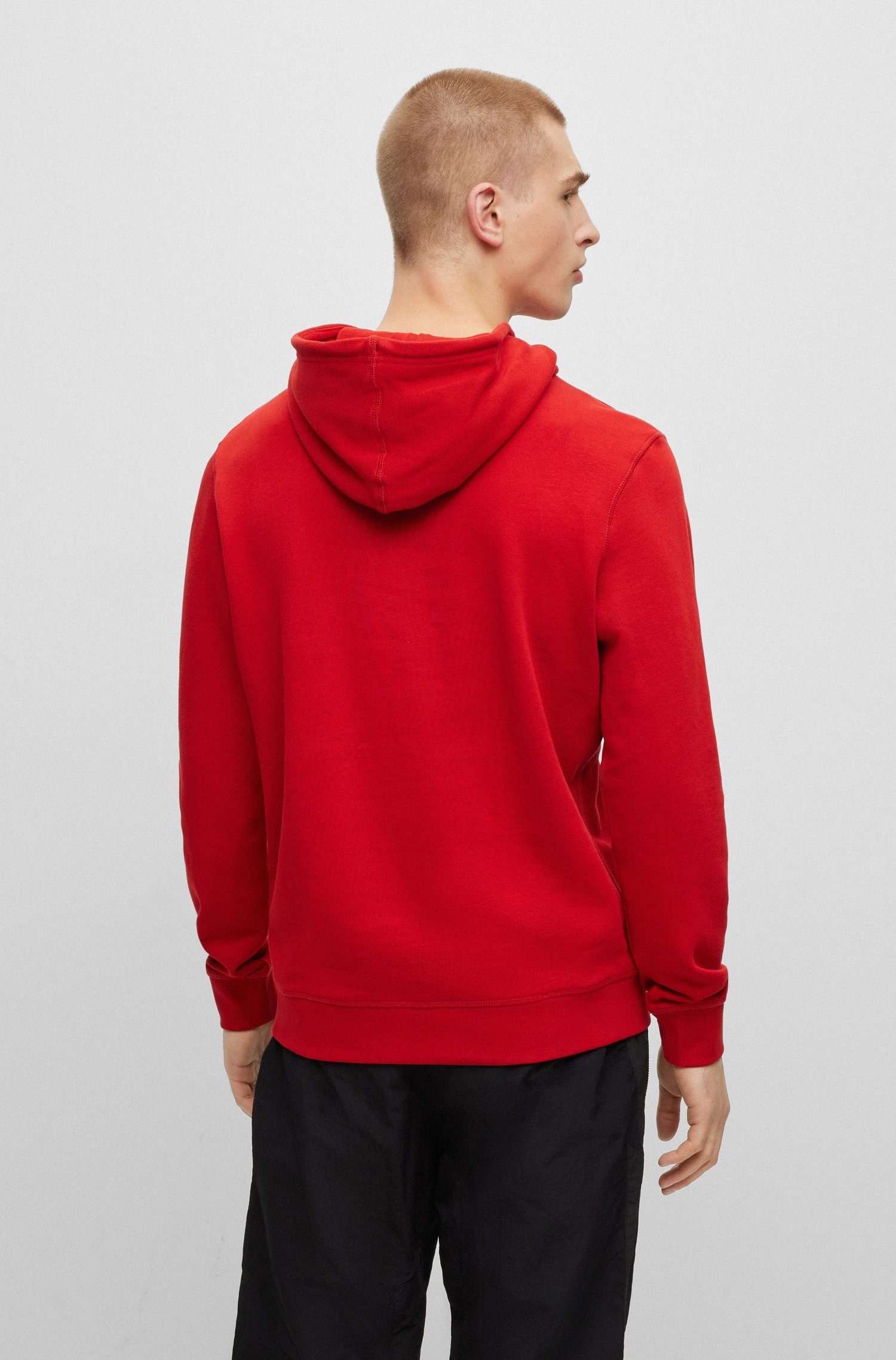 BOSS Wetalk gesticktem Markenlabel mit bright_red Kapuzensweatshirt ORANGE (1-tlg) BOSS
