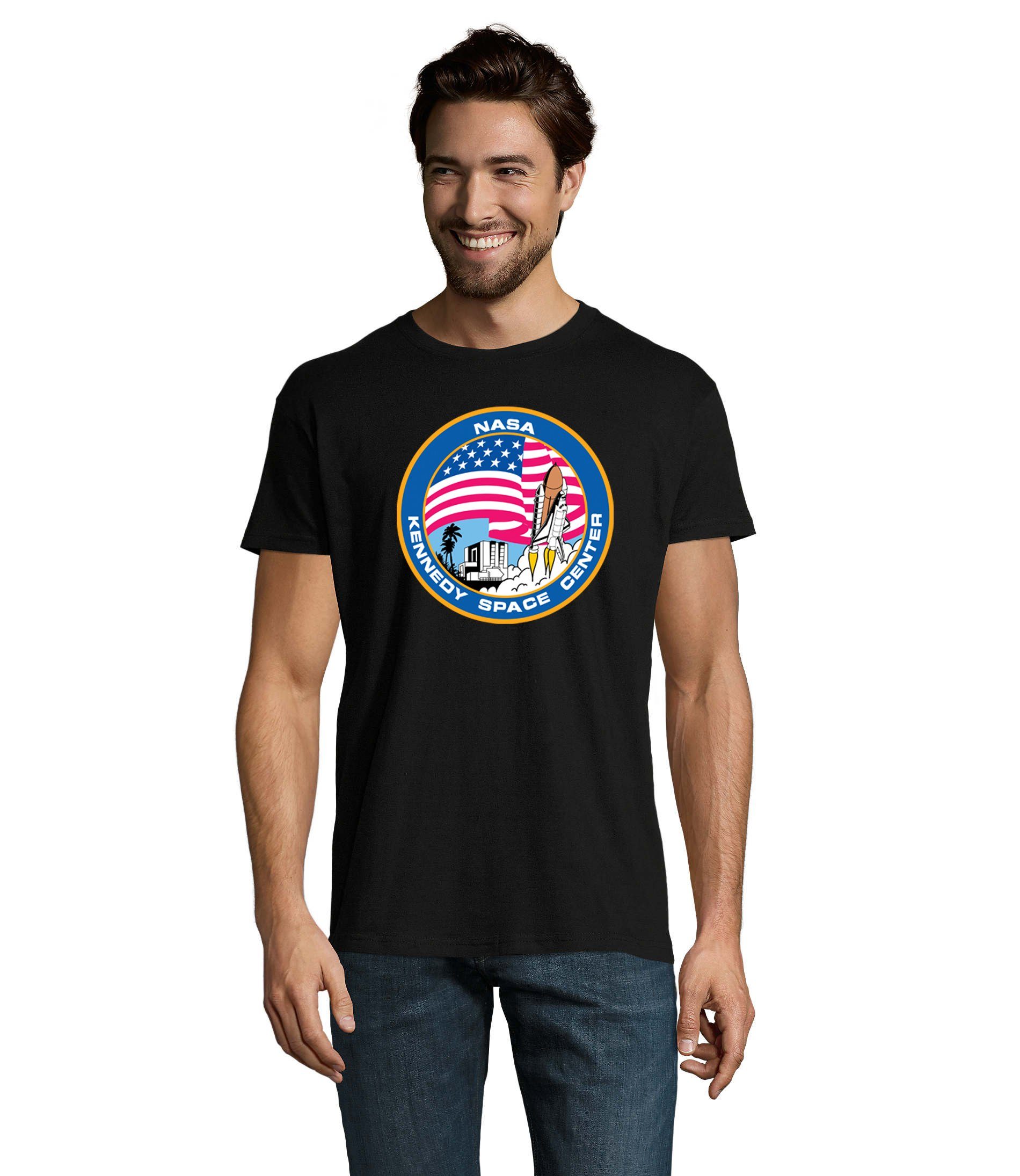 X T-Shirt Blondie Space Sterne Schwarz & Brownie Herren NASA Elon Kennedy Center Rakete