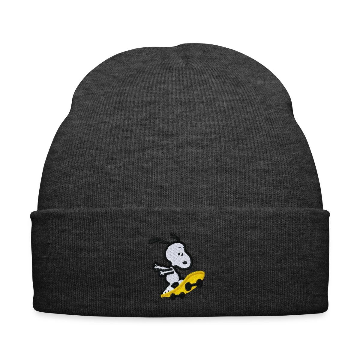 Beanie Peanuts Snoopy Auf Skateboard Stickmotiv Bestickte Wintermütze