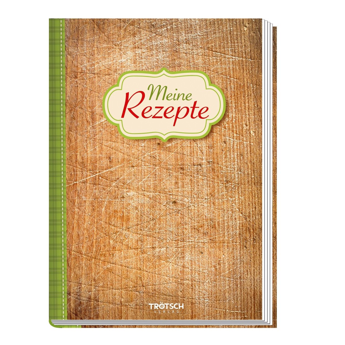 Trötsch Verlag Notizbuch TRÖTSCH Meine Rezepte Holzoptik mit Register DIN A5 120 Seiten