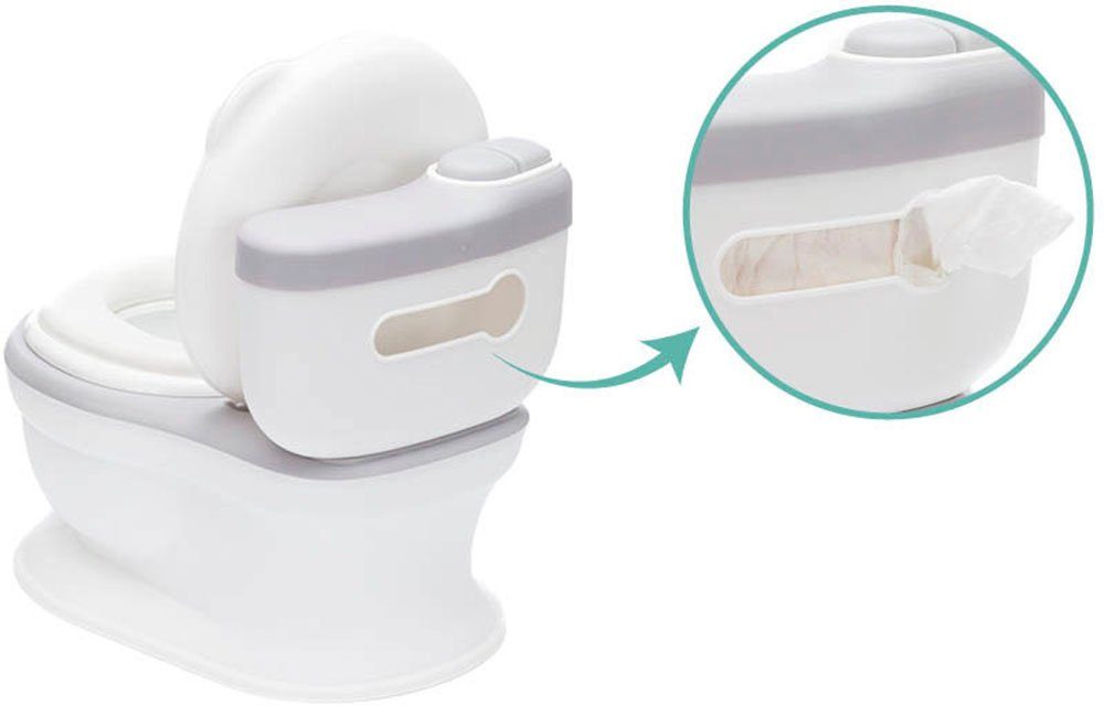 Fillikid Töpfchen Mini Toilette mit Marlin, Soundeffekt grau/weiß