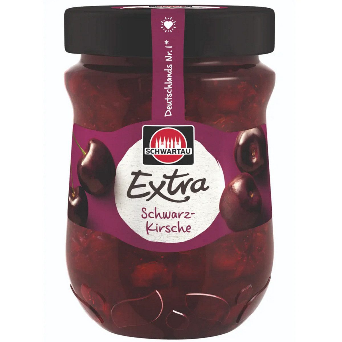 SCHWARTAU Fruchtaufstrich, Schwartau Extra Schwarzkirsche Frühstück Fruchtaufstrich vegan 340g