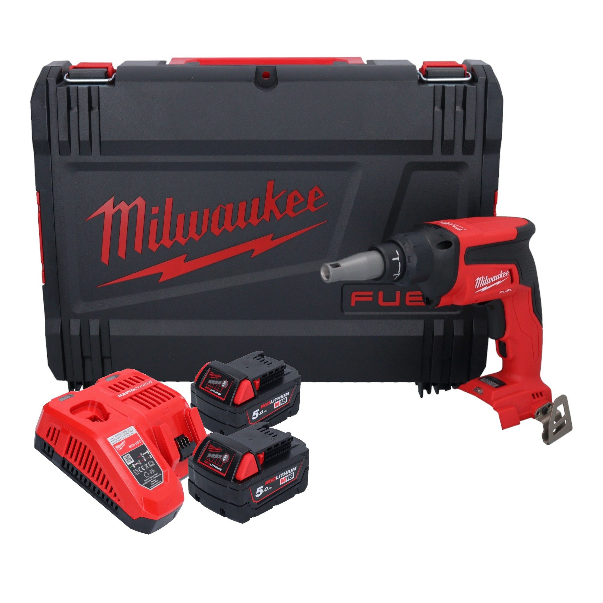 Milwaukee Akku-Magazinschrauber M18 FSG-502X 18 V 13 Nm Brushless + 2x Akku 5,0 Ah + Lader + HD Box