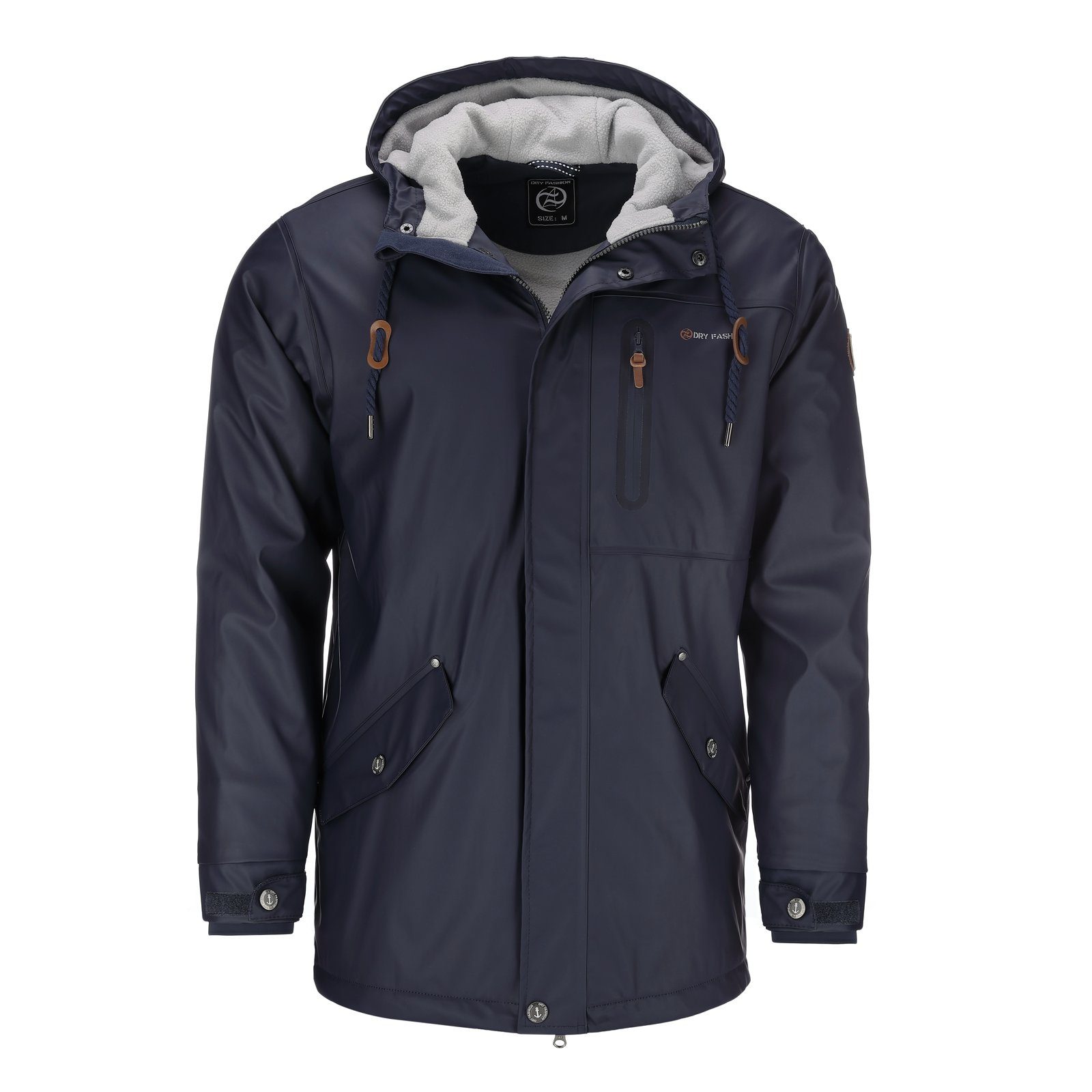 Dry Fashion Regenjacke Bergen Herren Jacke Regenmantel Bergen mit Innenfutter - wind- & wasserdicht