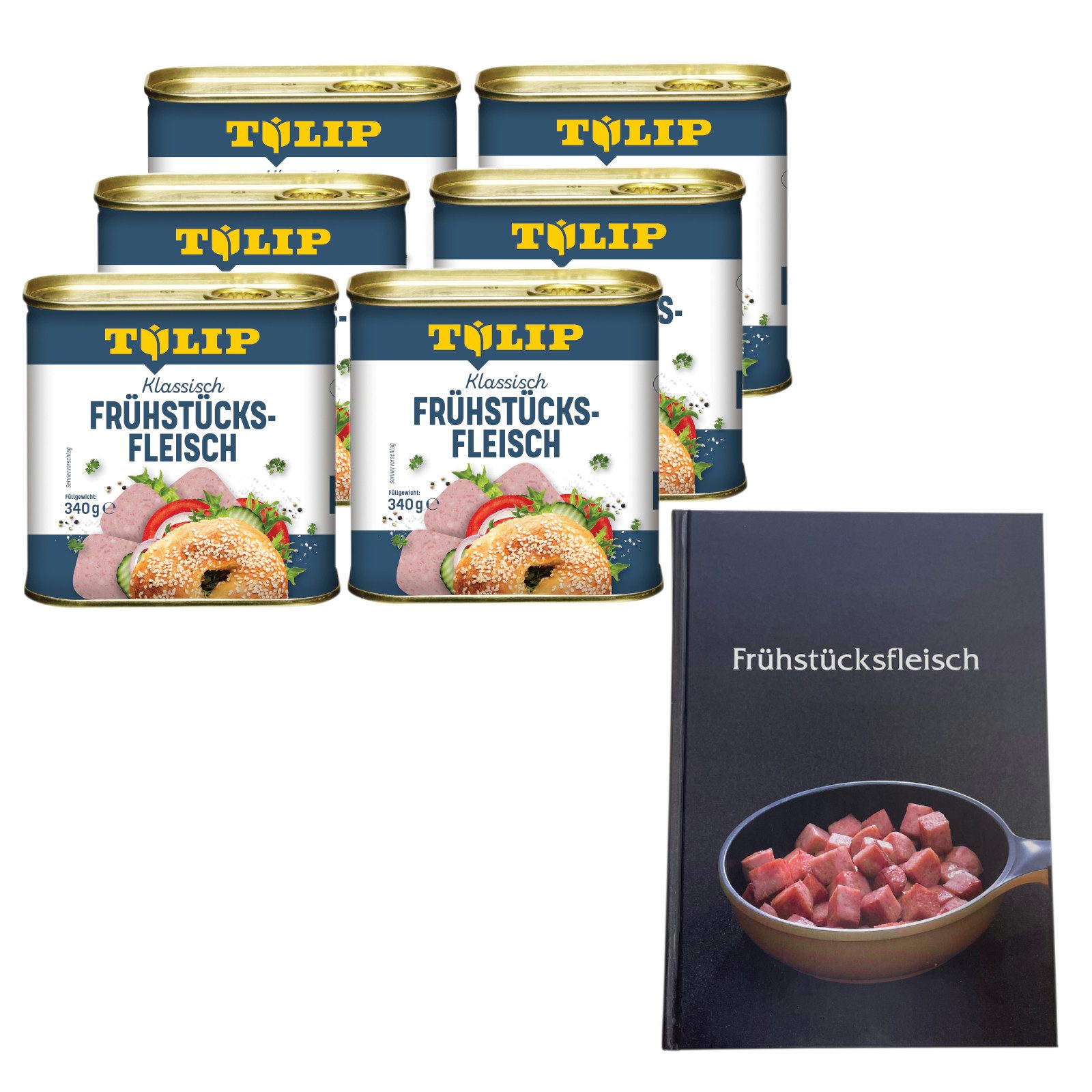 TULIP Wurstkonserve Frühstücksfleisch Schwein 340g Dänische Delikatesse mit extra Kochbuch, 340 g, (Set, mit Kochbuch), Dänische Delikatesse