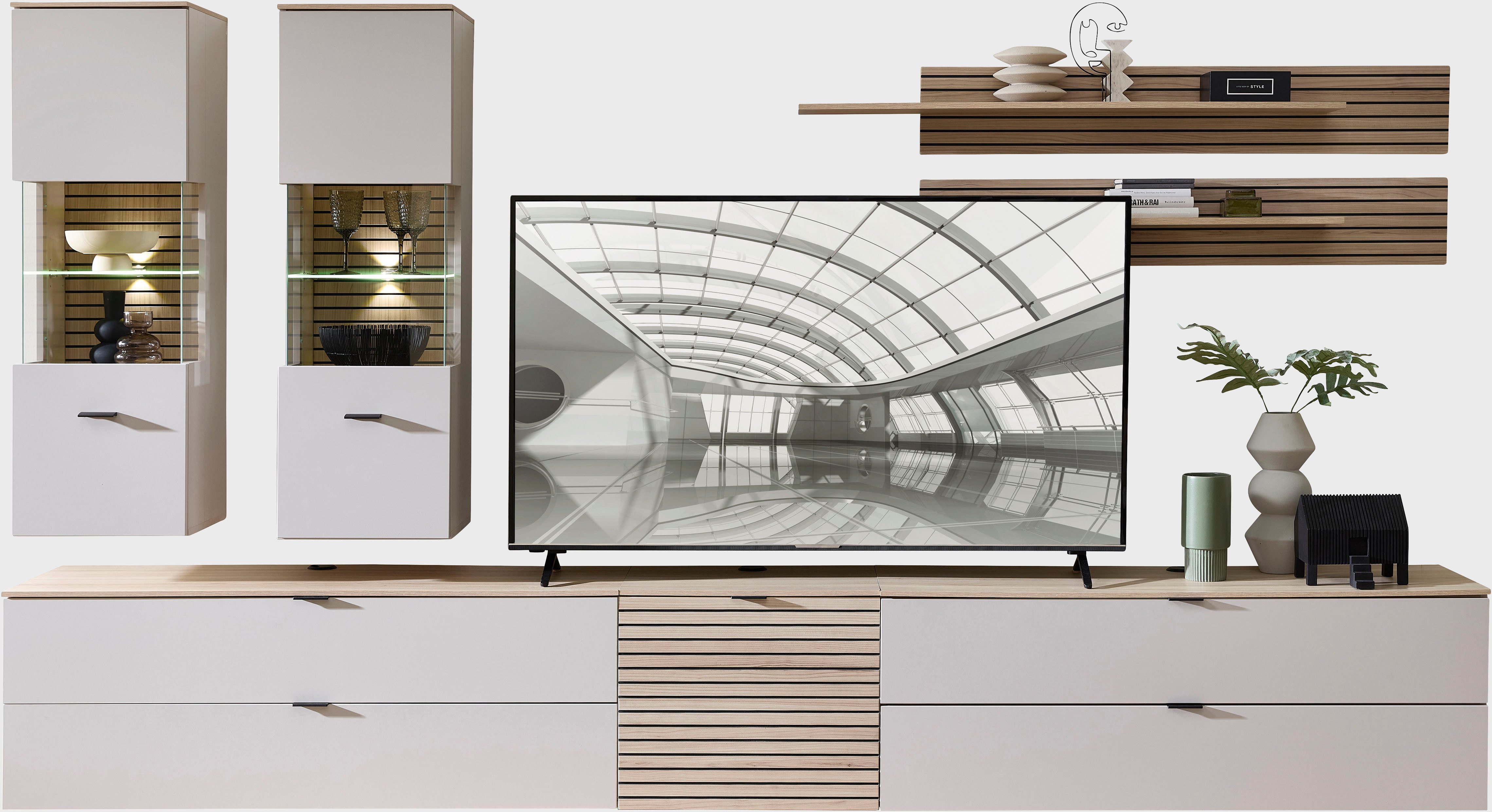 Innostyle Wohnwand Ina Wohnwand, 340x185x44 cm (B/H/T), (7-St)