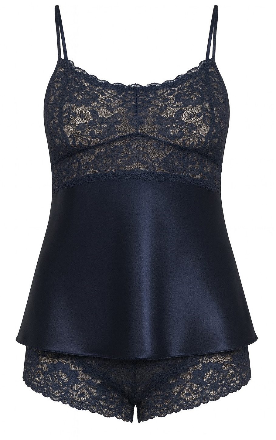 DKaren Pyjama femininer Schlafanzug mit eleganter Spitze im Satin-Look günstig online kaufen