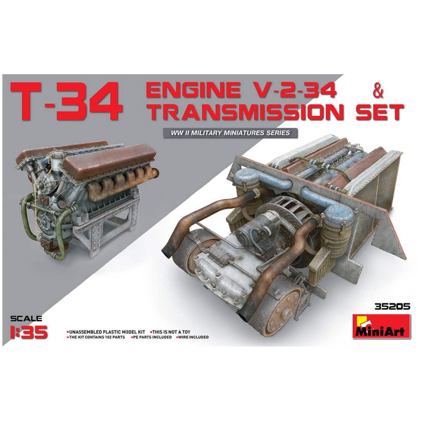 Modellbausatz T-34 Engine(V-2-34) & Transmission Set / 1:35