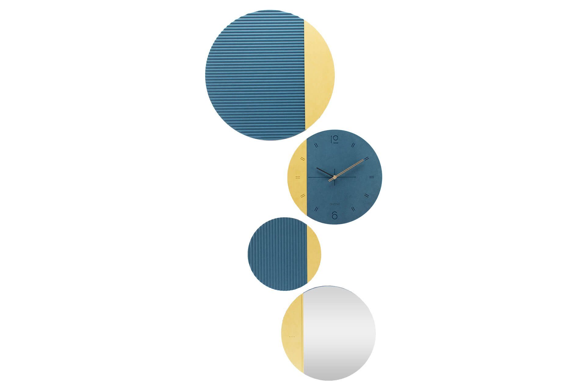 Wanduhr THE BLUE SYMBIOSIS. 54.7x133.9x0.9 cm