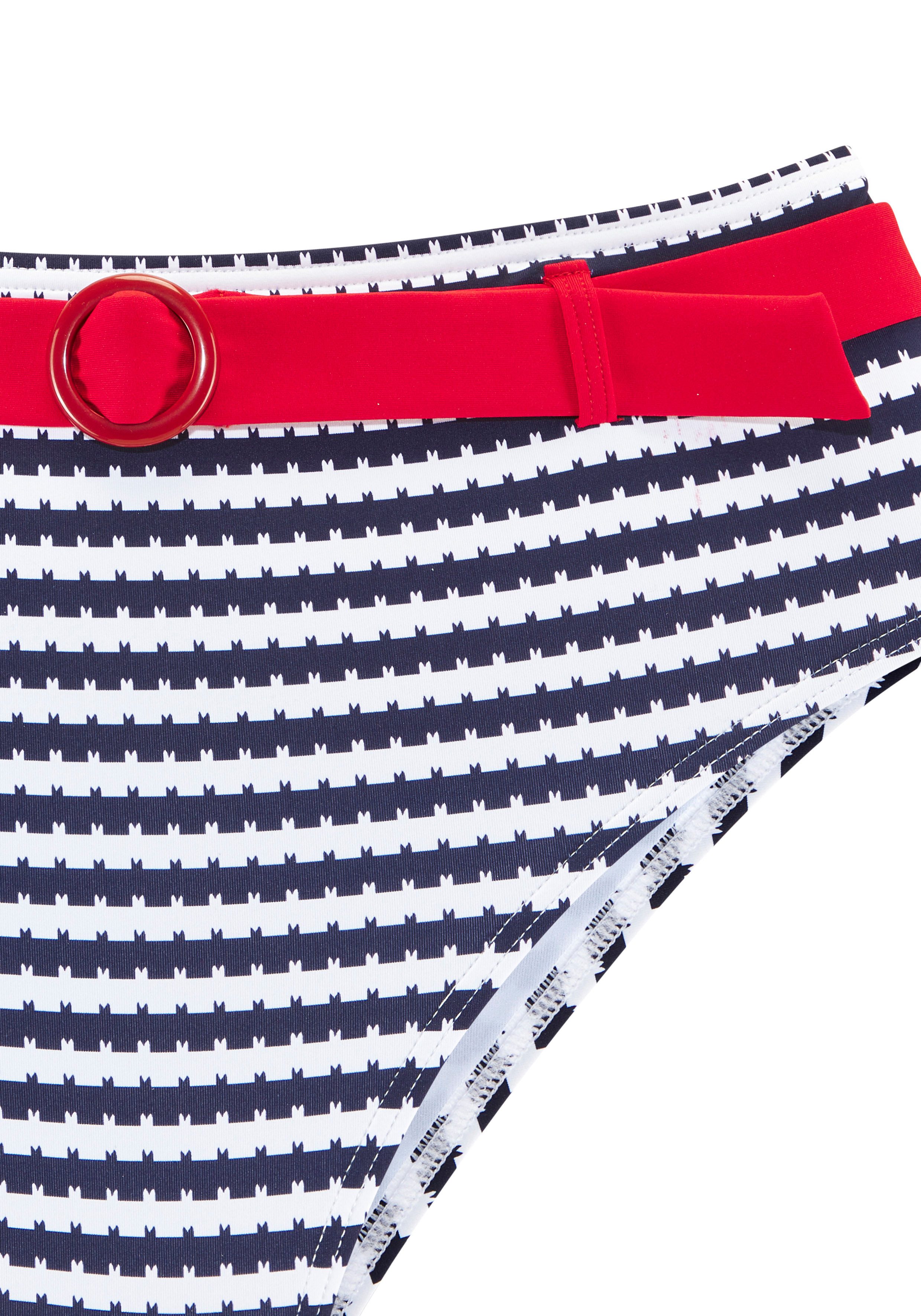 s.Oliver Highwaist-Bikini-Hose Elain mit Gürtel und Zierring