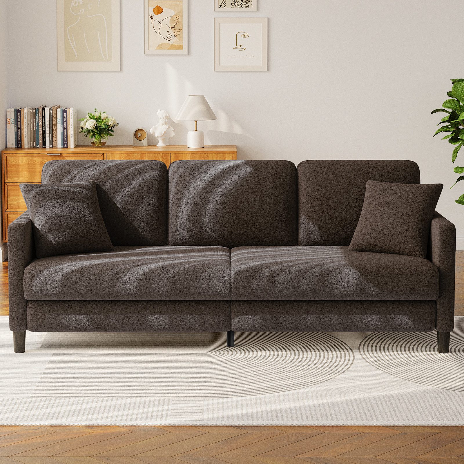 ToteBox 3-Sitzer Teddy Fleece Werkzeugfreier Aufbau Sofas für Wohnzimmer – Bild 2 von 5