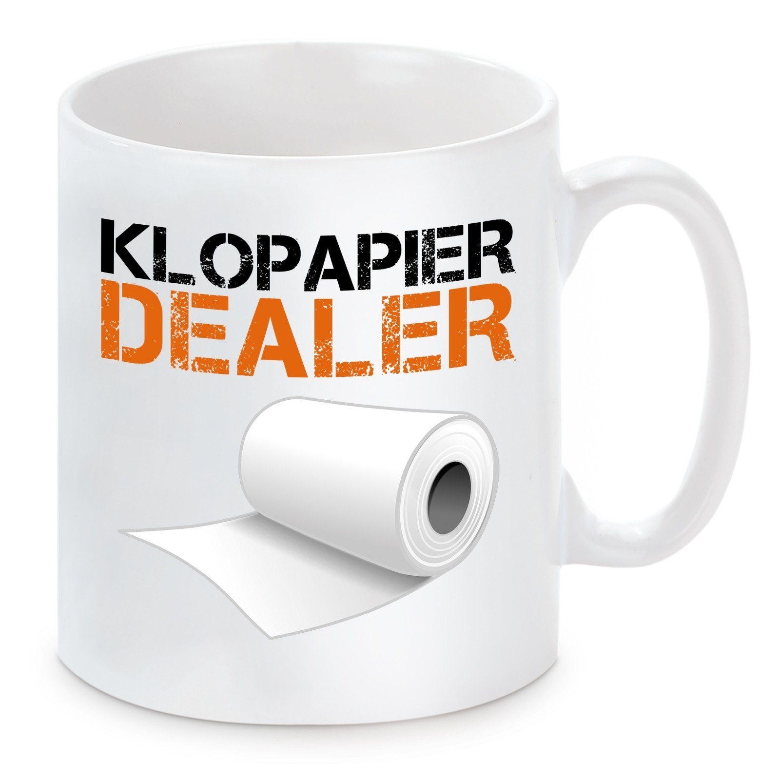 Keramik, Herzbotschaft und mikrowellengeeignet Klopapier Tasse Motiv Kaffeebecher Dealer, mit Kaffeetasse spülmaschinenfest