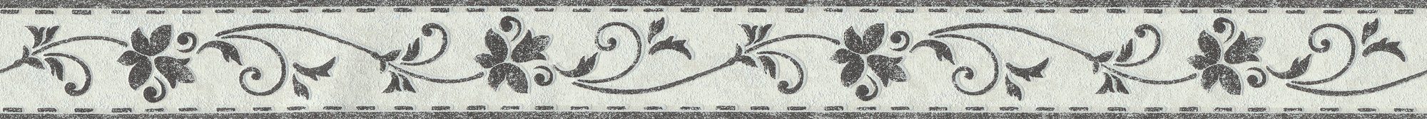 A.S. Création Bordüre Only Borders, aufgeschäumt, Barock, Tapete Bordüre Struktur Blumen Floral Selbstklebend schwarz/hellgrau/creme