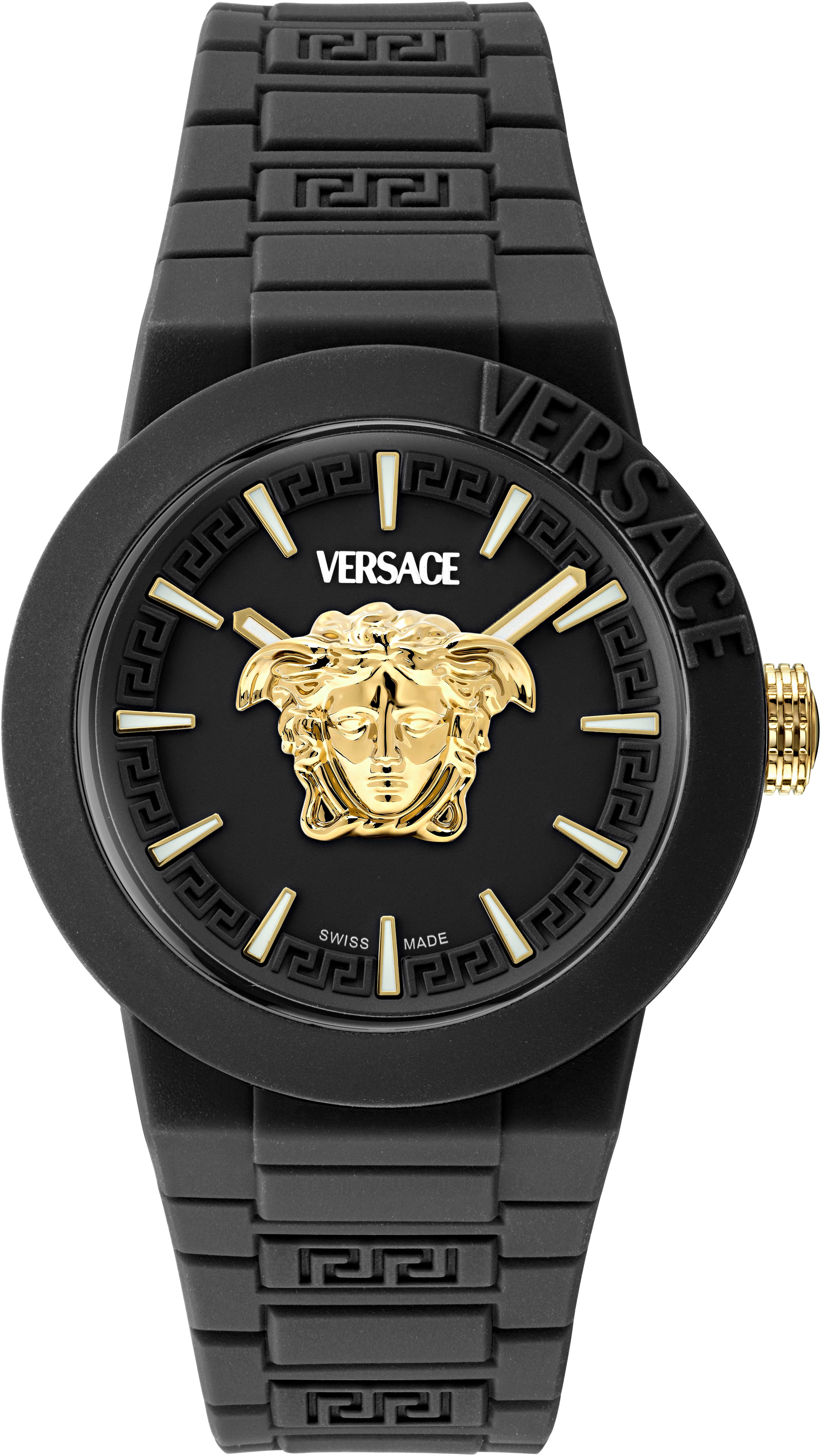 Versace Quarzuhr V-POP GENTS VEEFA0424, Armbanduhr, Herrenuhr, Swiss Made, Silikonarmband, analog, Saphirglas