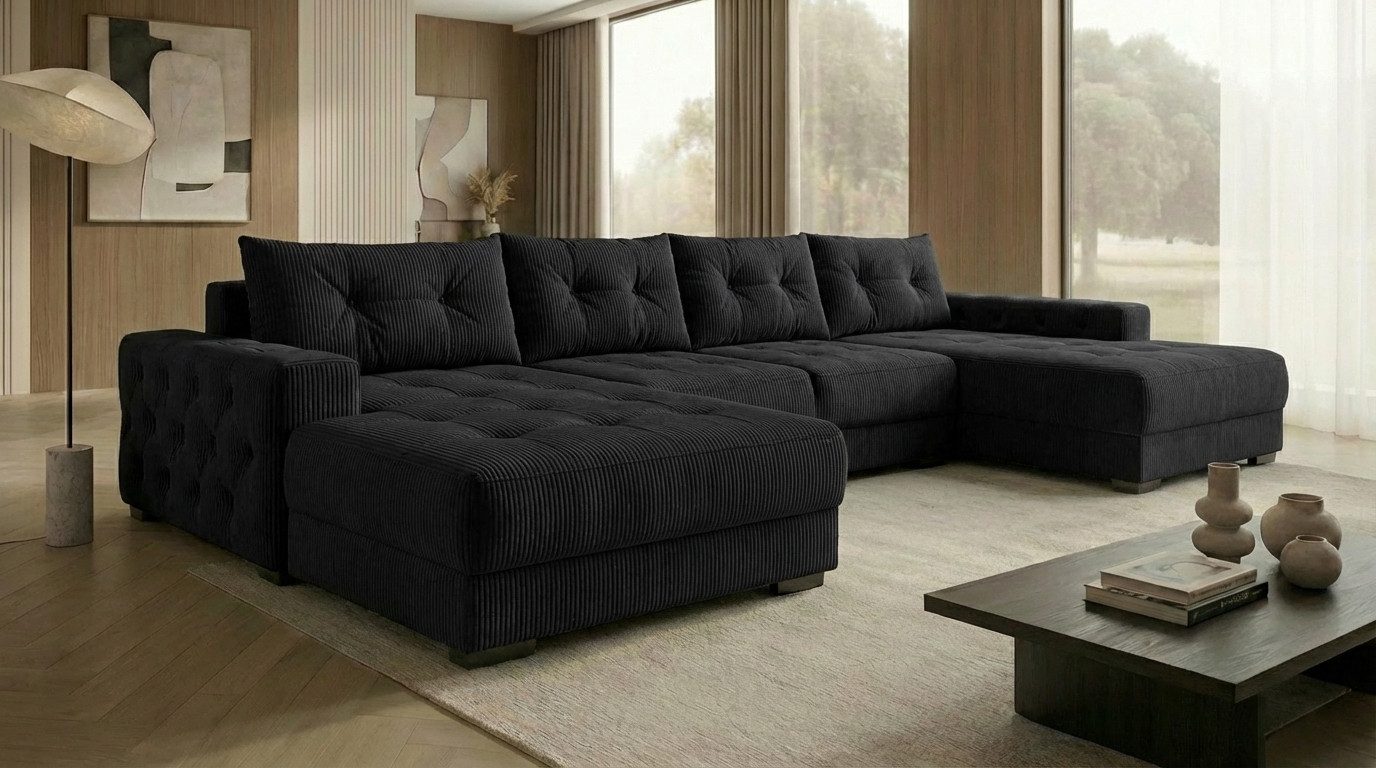 A&J MöbelLand GmbH Ecksofa VIENA, FABIO, VALTOR, MODENA mit Schlaffunktion, Bonellfederkern, Viele Varianten zur Auswahl – wählen Sie Farbe!, TOP ANGEBOT!