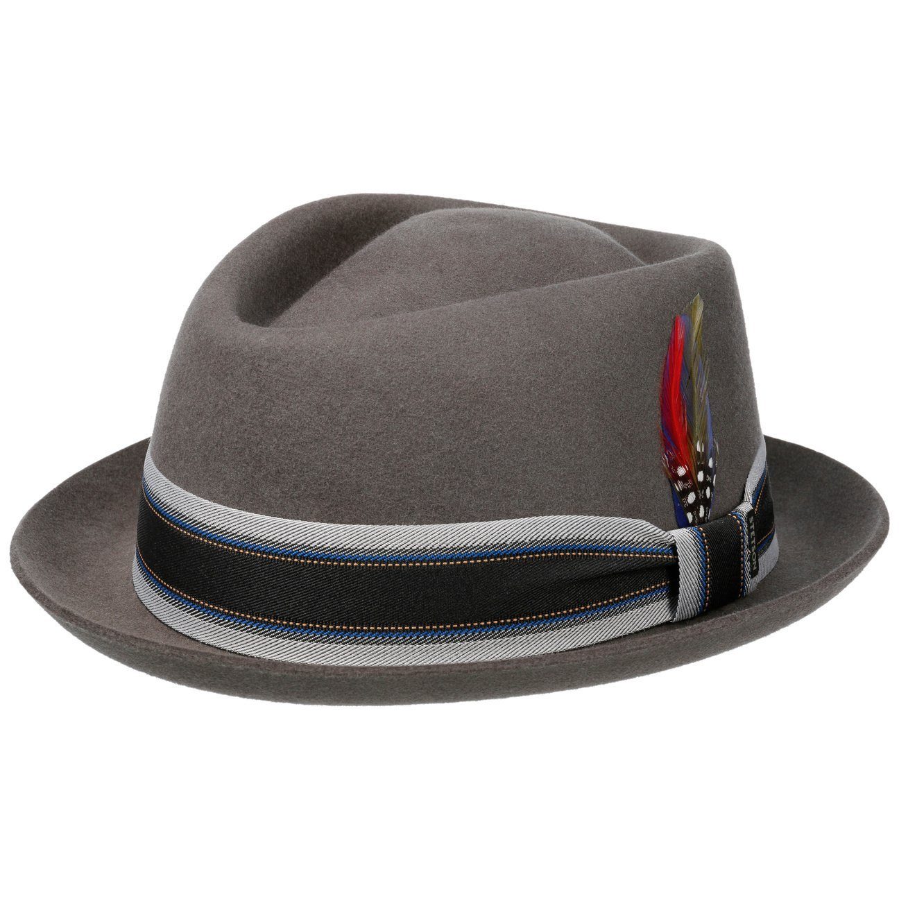 Stetson Fedora (1-St) Wollfilzhut mit Futter grau