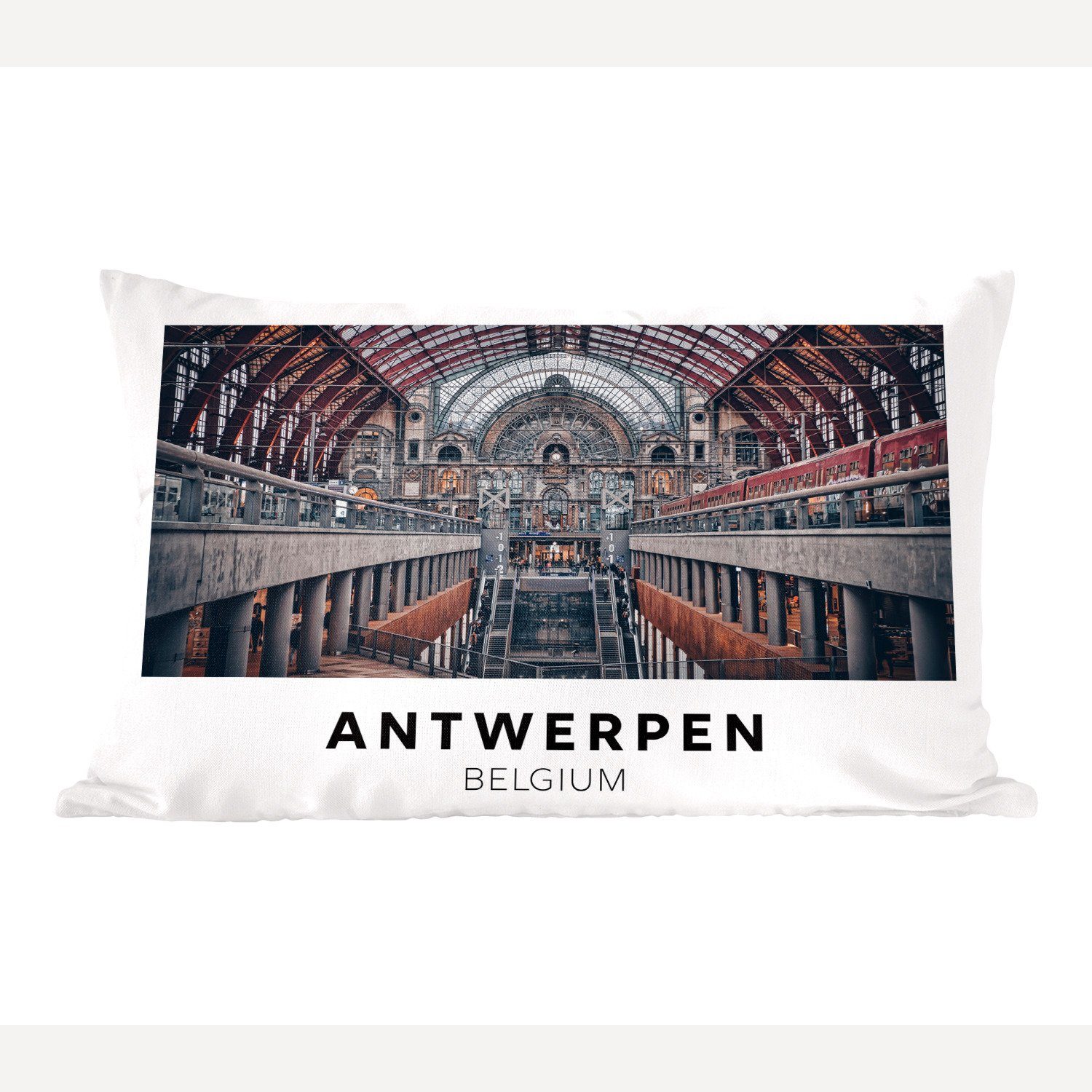 MuchoWow Dekokissen Antwerpen - Belgien - Architektur, Wohzimmer Dekoration, Zierkissen, Dekokissen mit Füllung, Schlafzimmer