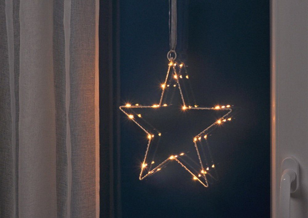 Dekostern LED Silhouette Weihnachtsstern 16 warmweiße LEDs