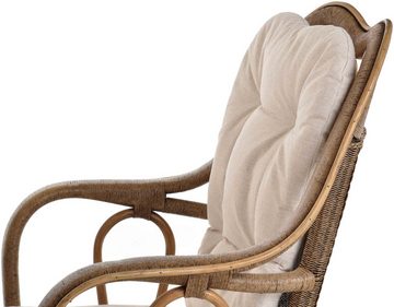 Krines Home Sitzgruppe Loom Wintergartenset Harrison Wintergarten (Vintage Braun, 4-teilig), (4-tlg., 1 Tisch, 1 Sofa, 2 Sessel), Garnitur Natur Loomset