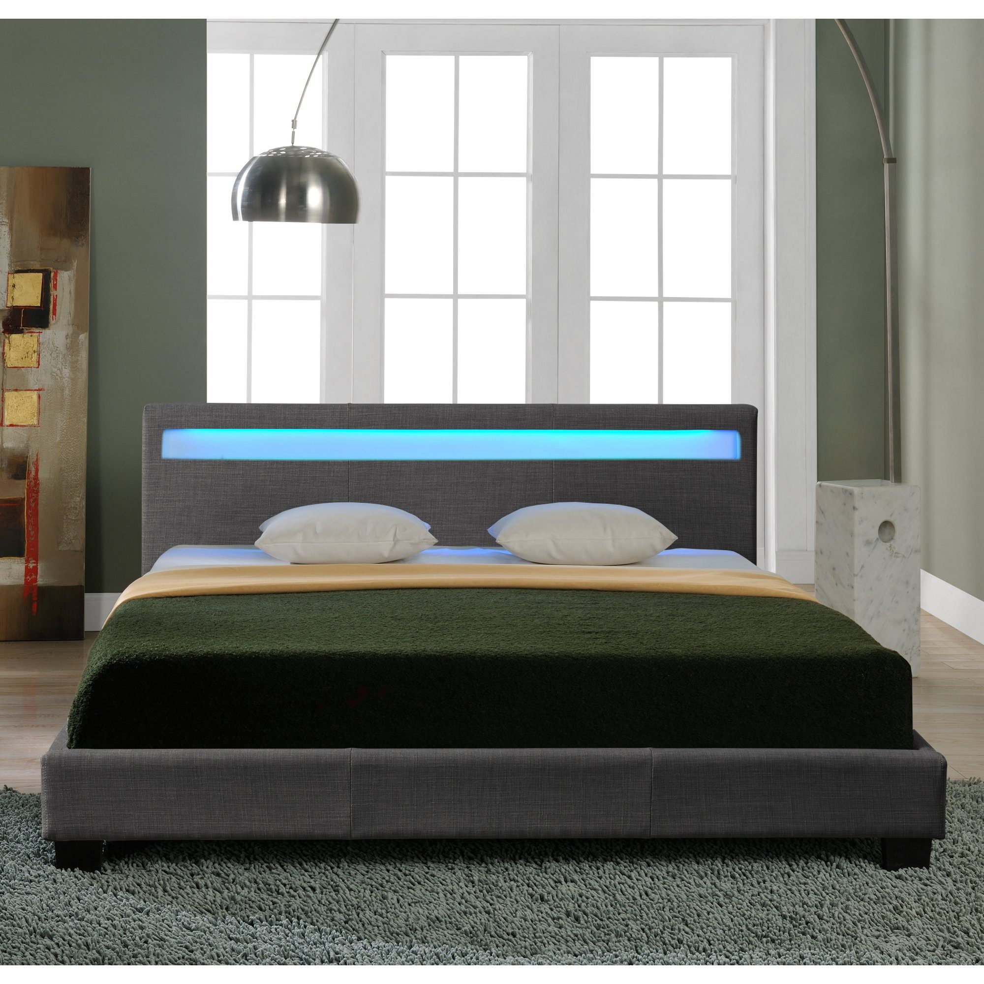 Corium Polsterbett, »Skagen« LED Doppelbett 140x200cm