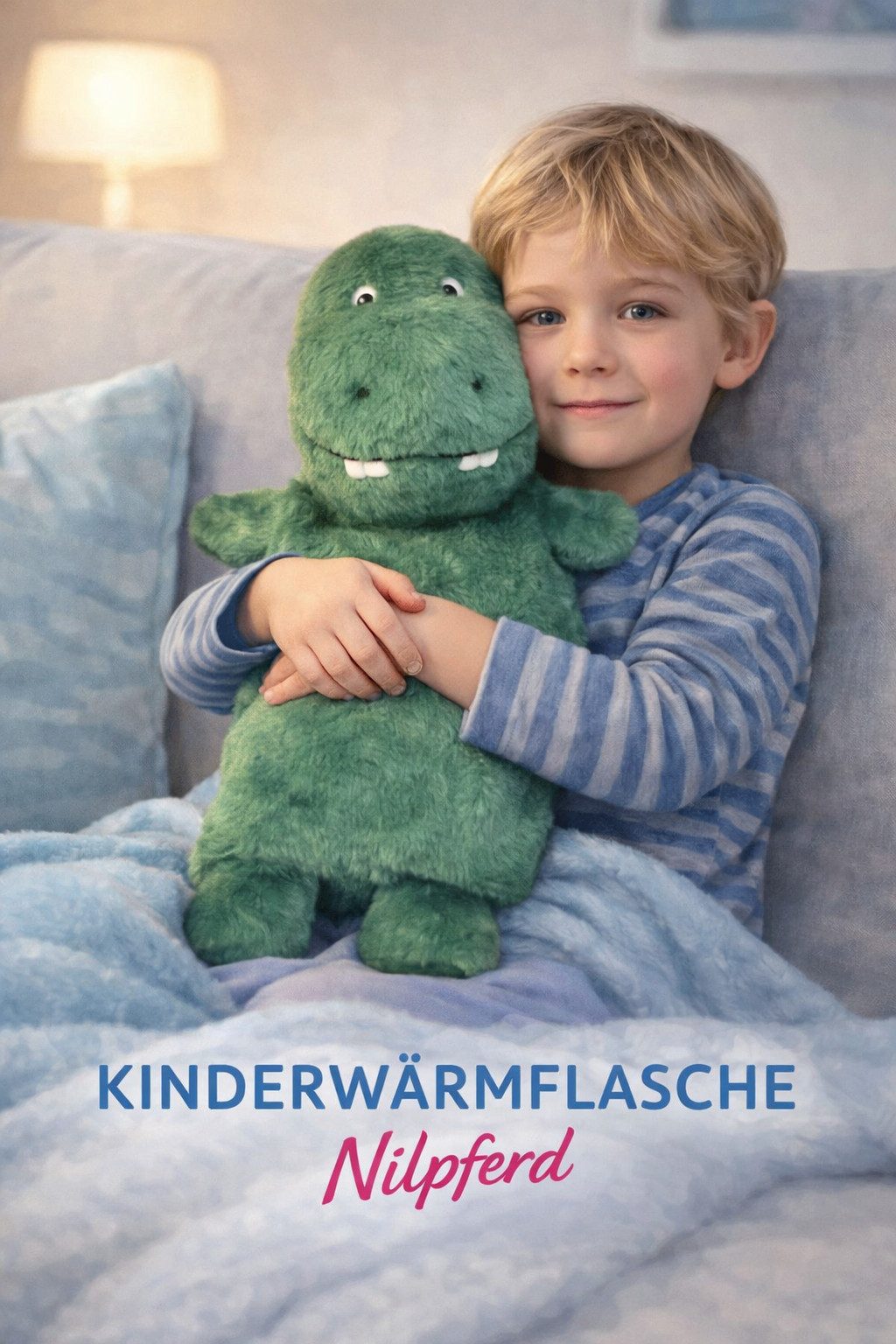 Antonio Wärmflasche Antonio Kinder Wärmflasche 0,7 Liter mit Bezug Dino 37cm