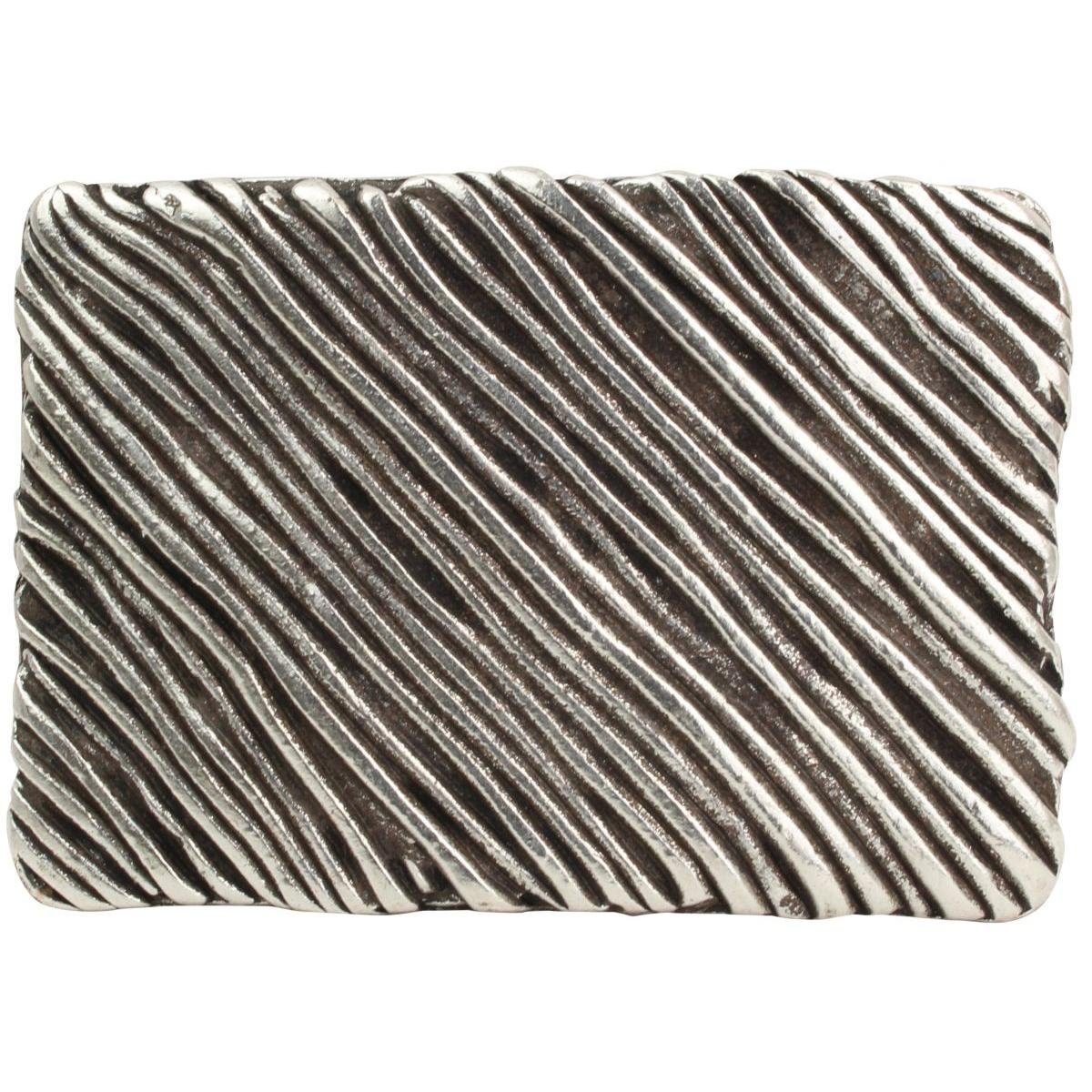 BELTINGER Gürtelschnalle Superficial Stripes 4,0 cm - Buckle Wechselschließe Gürtelschließe 40m Silber