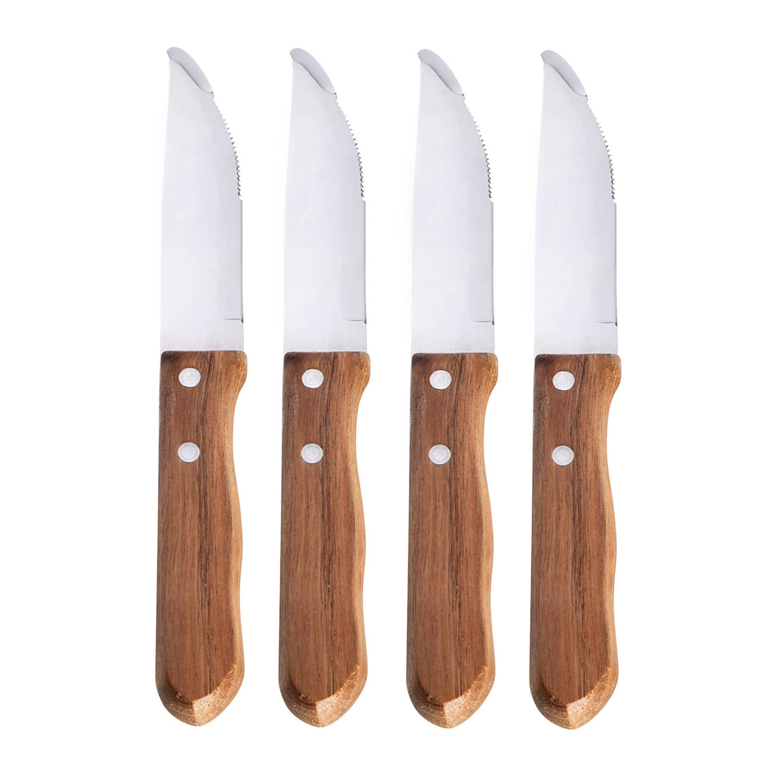 All Grill Gasgrill Allgrill 4 Stück Jumbo-Steakmesser 25 cm mit Holzgriff