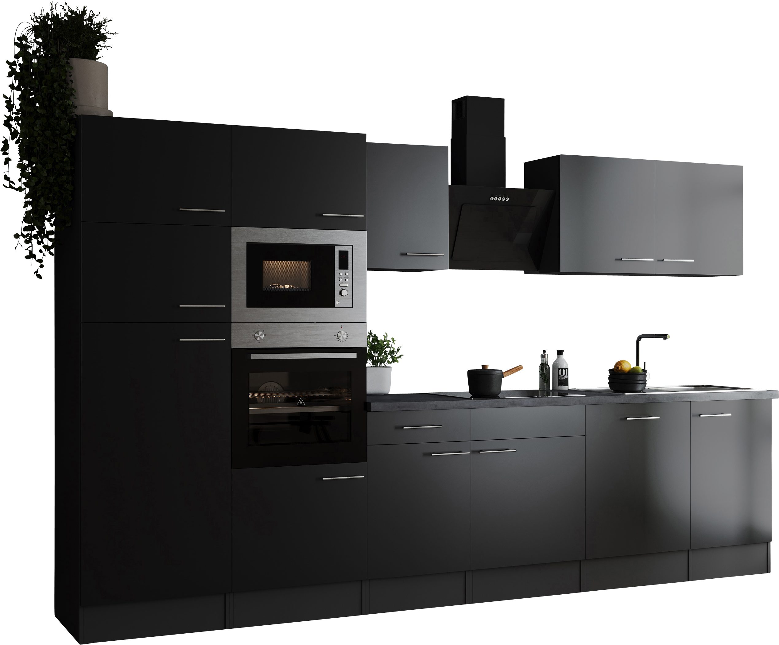 RESPEKTA Küchenzeile Oliver, Breite 340 cm, 90 cm Arbeitshöhe, in exklusiver Konfiguration für OTTO