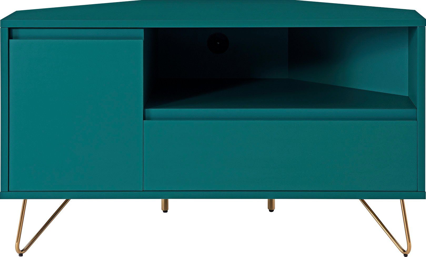 SalesFever TV-Board Bolton Moderne TV-Eckkommode, Ecklösung, TV-Kommode matt lackiert, Push-to-open Funktion