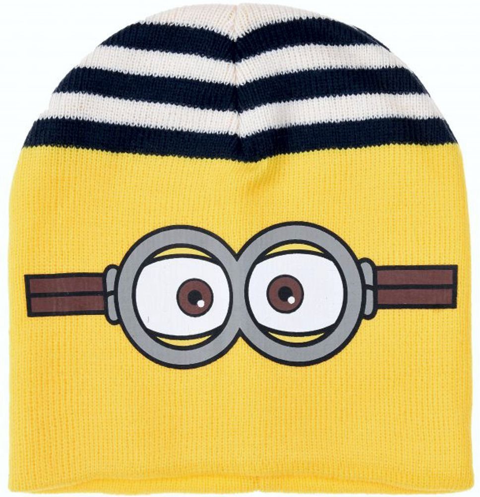 Despicable Me Beanie Minnions Jungen und Mädchen Mütze Kinder Original Minions Despicable Me Wintermütze Kindermütze Gelb Gr.52 + 54