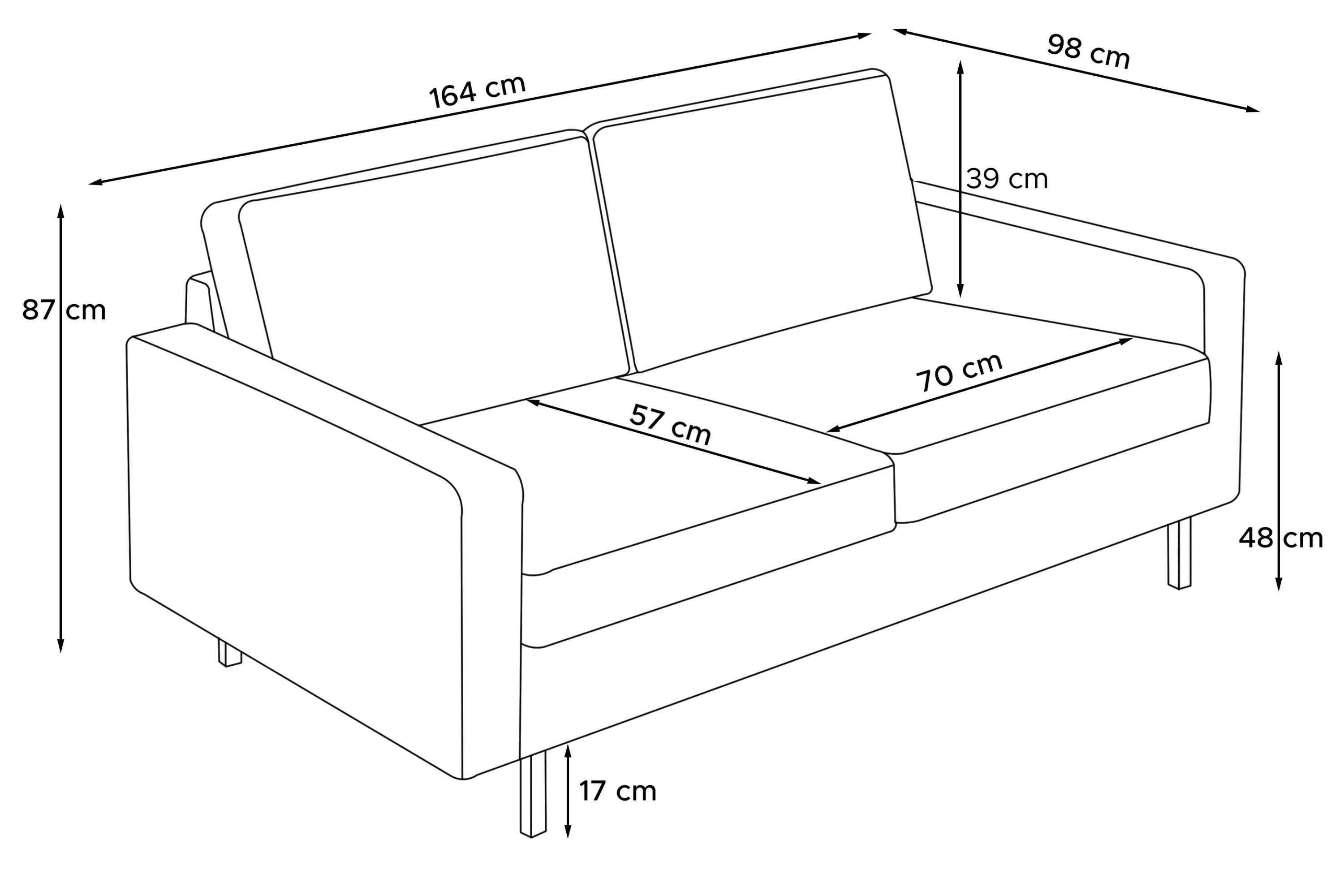 Konsimo 2-Sitzer INVIA Zweisitzer-Sofa, Grundschicht: Vintageoptik, Hergestellt EU in in Echtleder