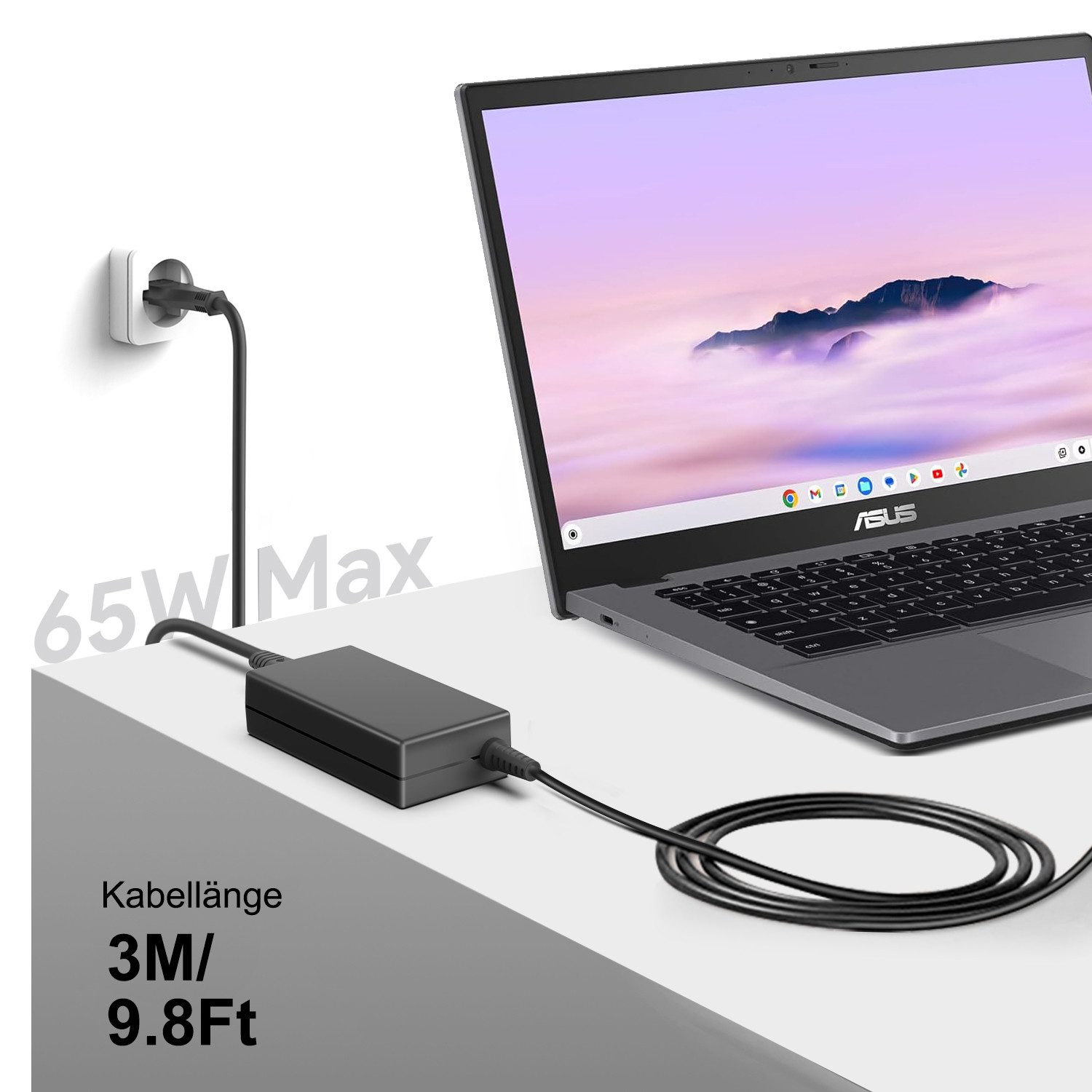HKY 65W 45W USB C für ASUS ZenBook,Transformer Book,Chromebook Flip,Expert Notebook-Netzteil (ASUS Chromebook C101 C101P C101PA C101PA-DB02 UX325SA UX325E UX325J)