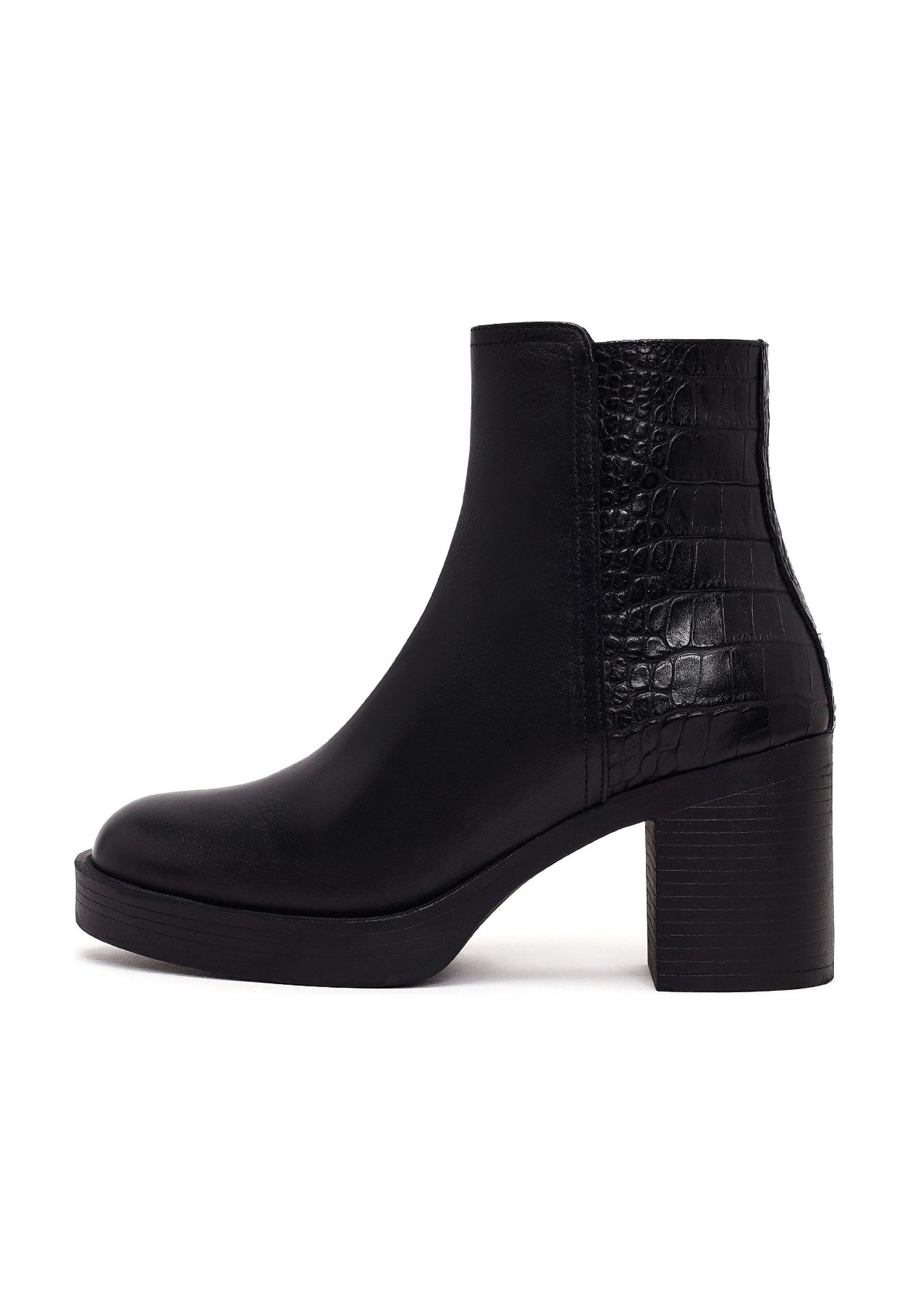 Derimod Leder-Stiefeletten Mit Blockabsatz Und Plateau Ankleboots