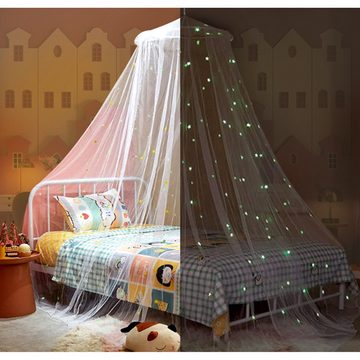 Insektenschutzplissee Moskitonetz Bett für Doppelbett Einzelbett, Insektenschutz Bett, XDeer, mit Fluoreszierenden Sternen,Reise Mückennetz Bett
