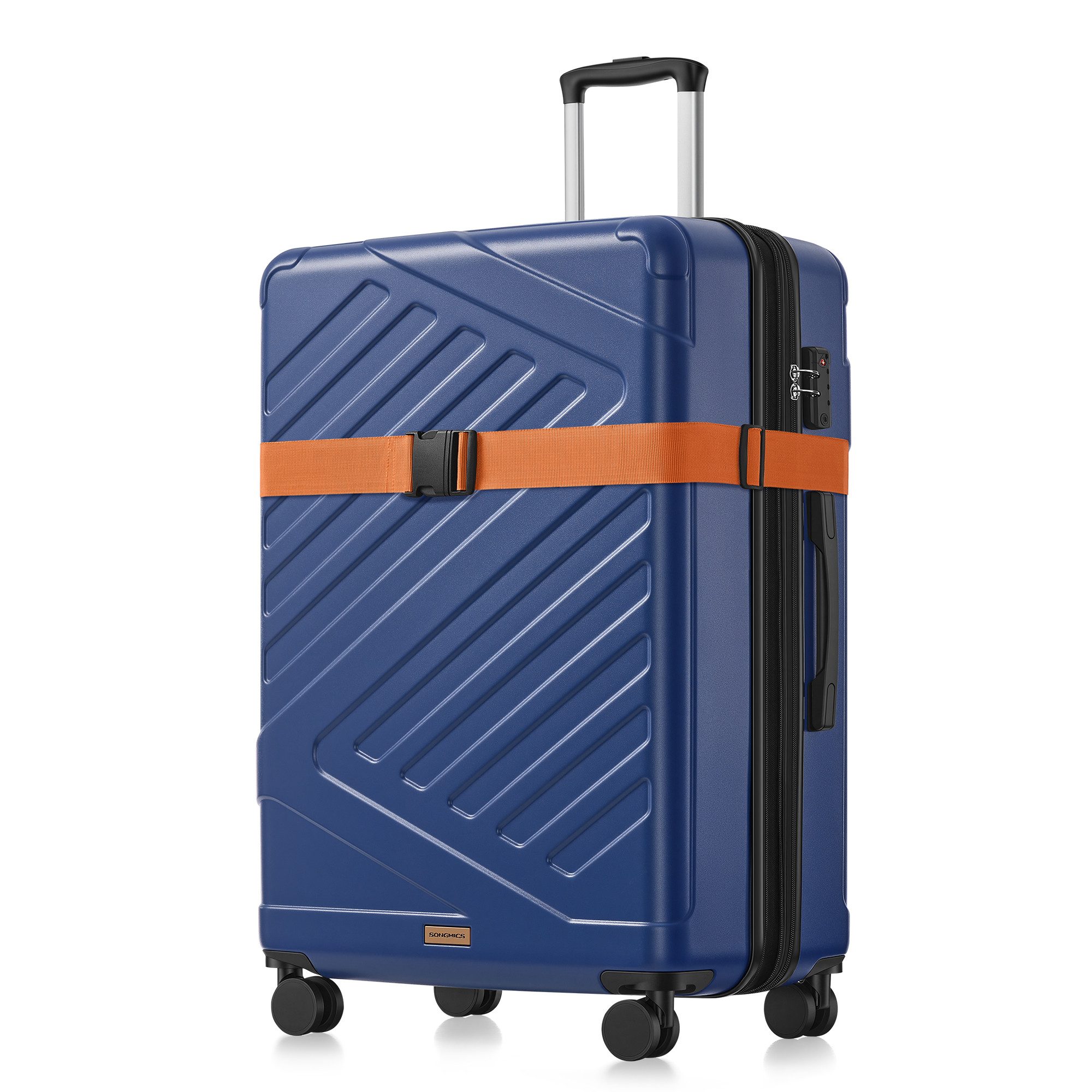 SONGMICS Hartschalen-Trolley Kofferset, 360° Rollen, robuster Reisekoffer, Bordcase, ABS
