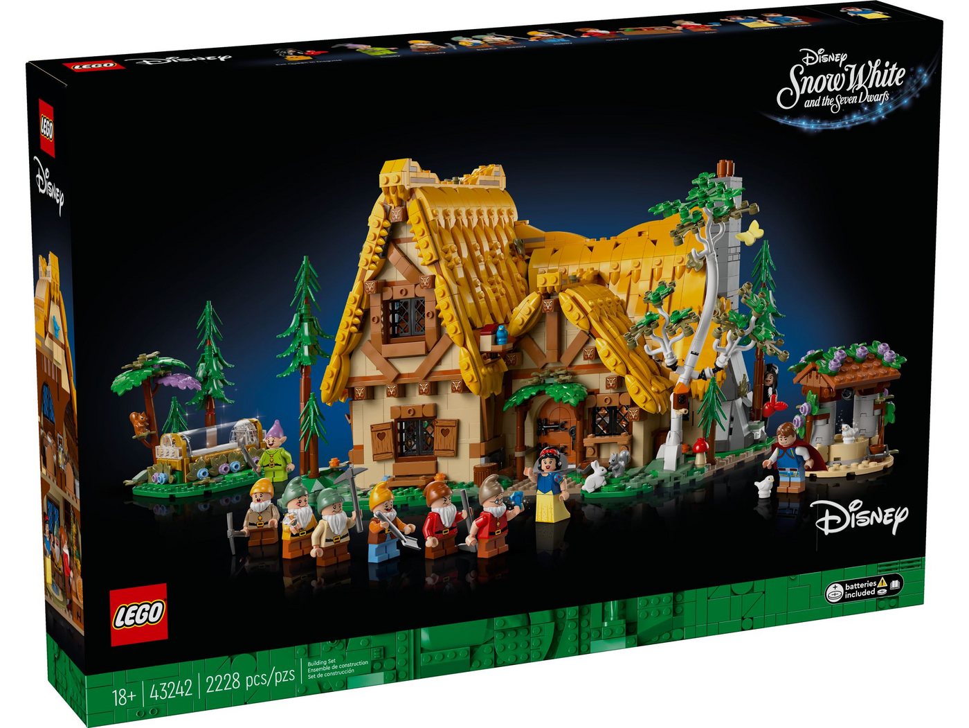 LEGO® LEGO® Disney 43242 Die Hütte von Schneewittchen und den sieben Zwergen Konstruktionsspielsteine, (2228 St)