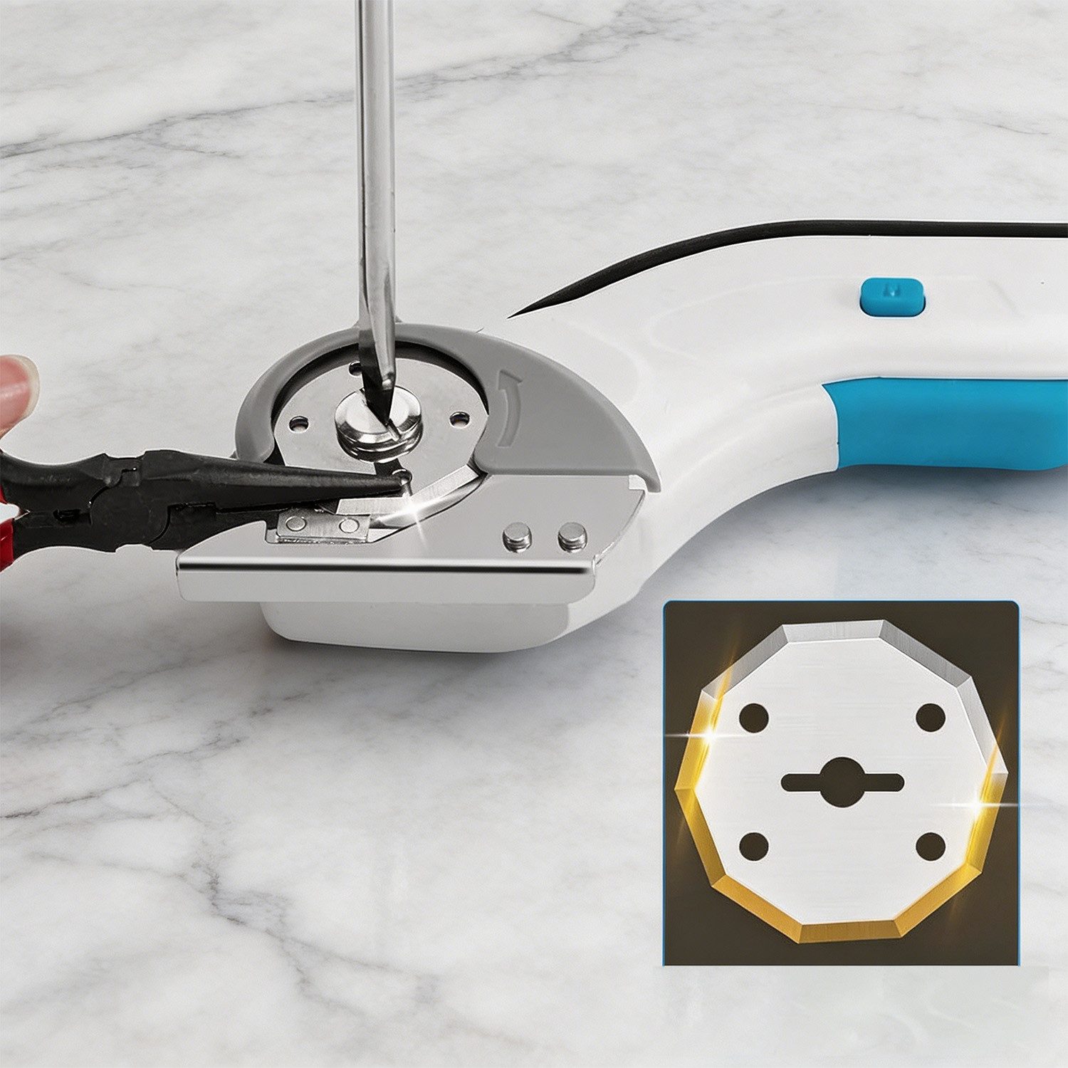 AKKEE Allesschneider Elektromesser Wiederaufladbare Schere Multi-Cutter, Universalschere, 60 W – Bild 5 von 5