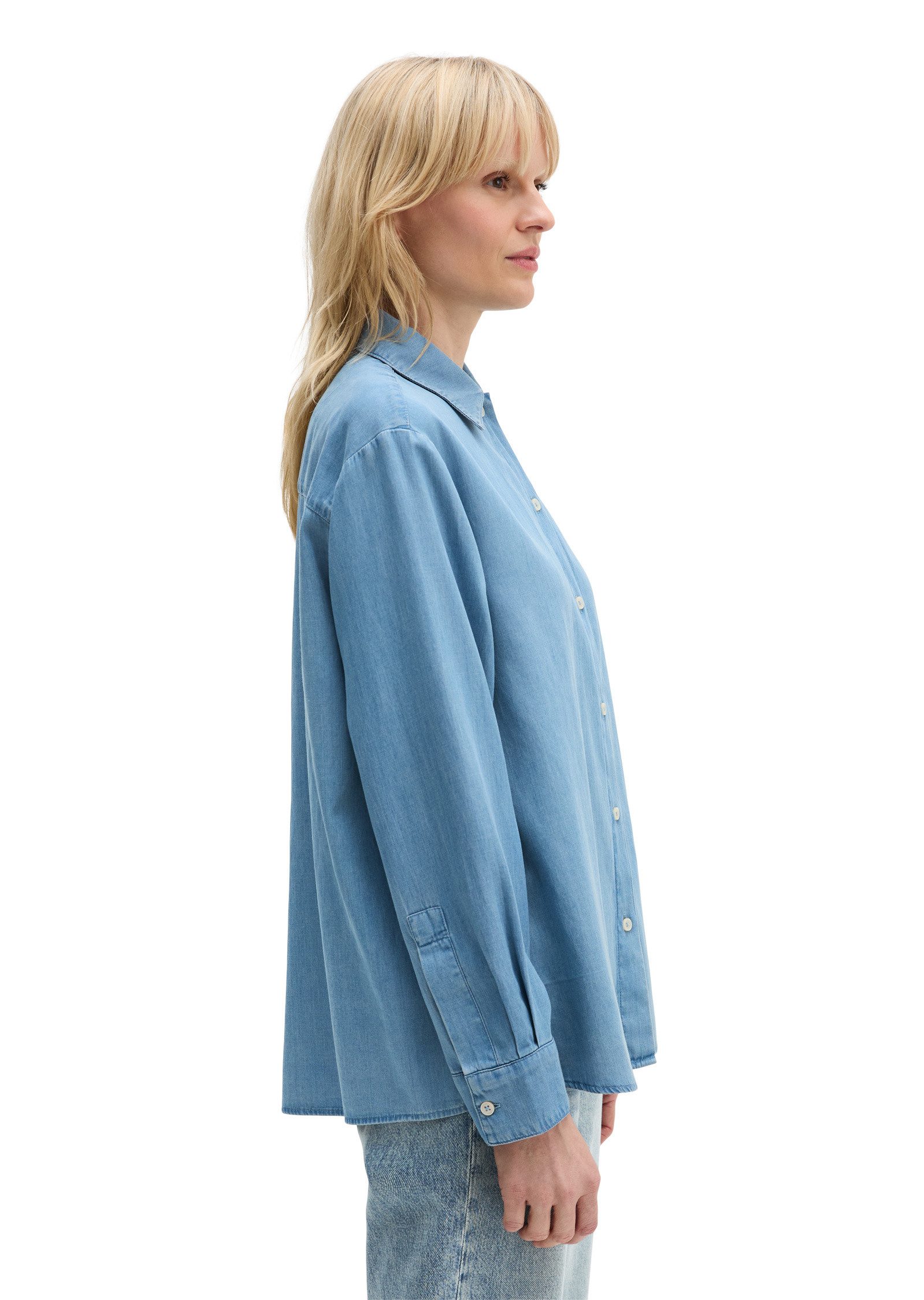 Marc O'Polo Jeansbluse aus TENCEL™ Lyocell-Baumwolle-Mix