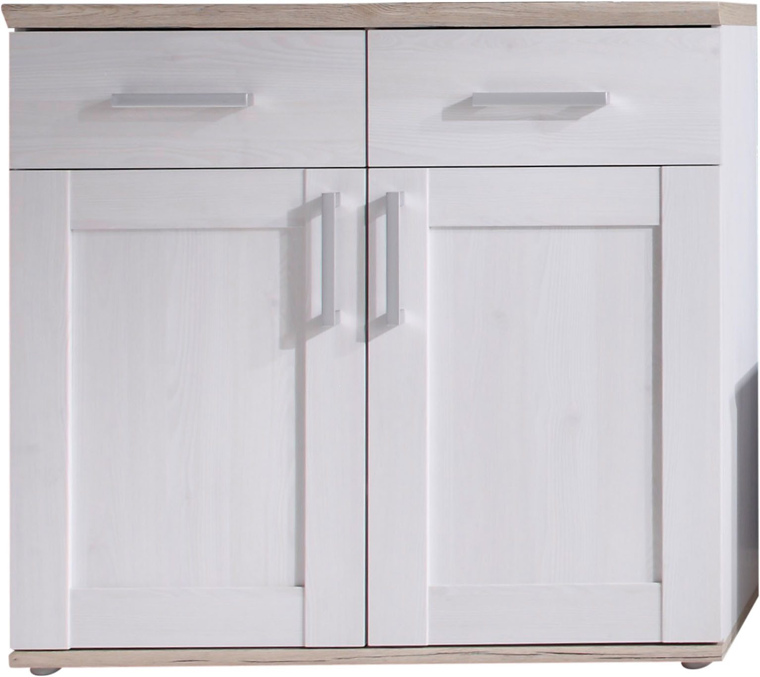 HBZ Schuhschrank Romance im Landhausstil, BxHxT 96x91x39 cm (1-St) Schuhkommode mit 2 Türen, 2 Schubkästen, 2 Einlegeböden