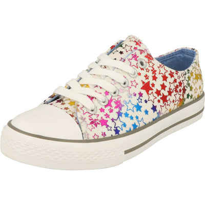 Indigo Mädchen 432-196 Schuhe Halbschuhe Schnürer Sterne Sneaker Glitzer