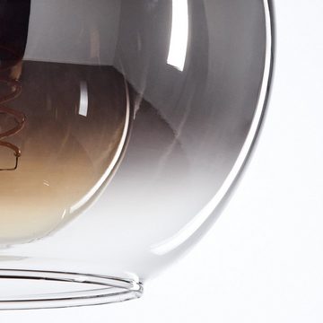hofstein Hängeleuchte »Cesaro« Hängelampe aus Metall/Glas in Schwarz/Chromfarben/Klar, ohne Leuchtmittel, Retro Design mit Schirmen aus Glas (20cm), Höhe max. 142, 5cm, 3xE27