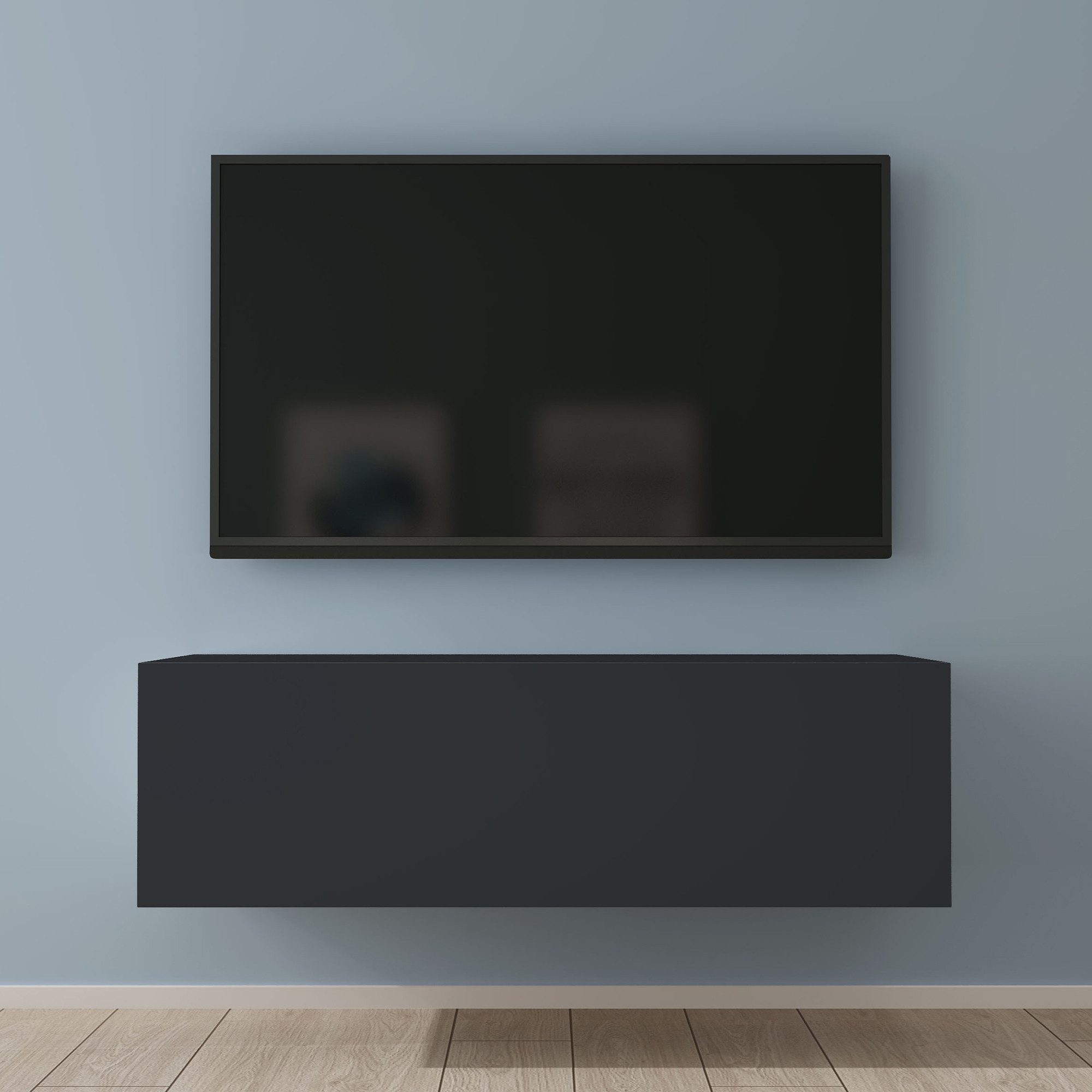 Mai & Mai Lowboard TV-Board TV-Schrank Fernsehschrank Hängend Fernsehtisch H:30cm Holz