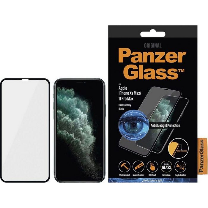 PanzerGlass E2E Apple iPhone XsMax/11 ProMax CF Anti-bluelight für Apple iPhone 11 Pro Max Apple iPhone Xs Max Displayschutzglas 3D-Touch fähig