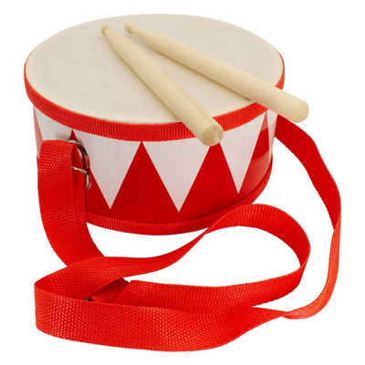 GICO Spielzeug-Musikinstrument Trommel für Kinder rot-weiss Kindertrommel Holz D: 20 cm- 3845r