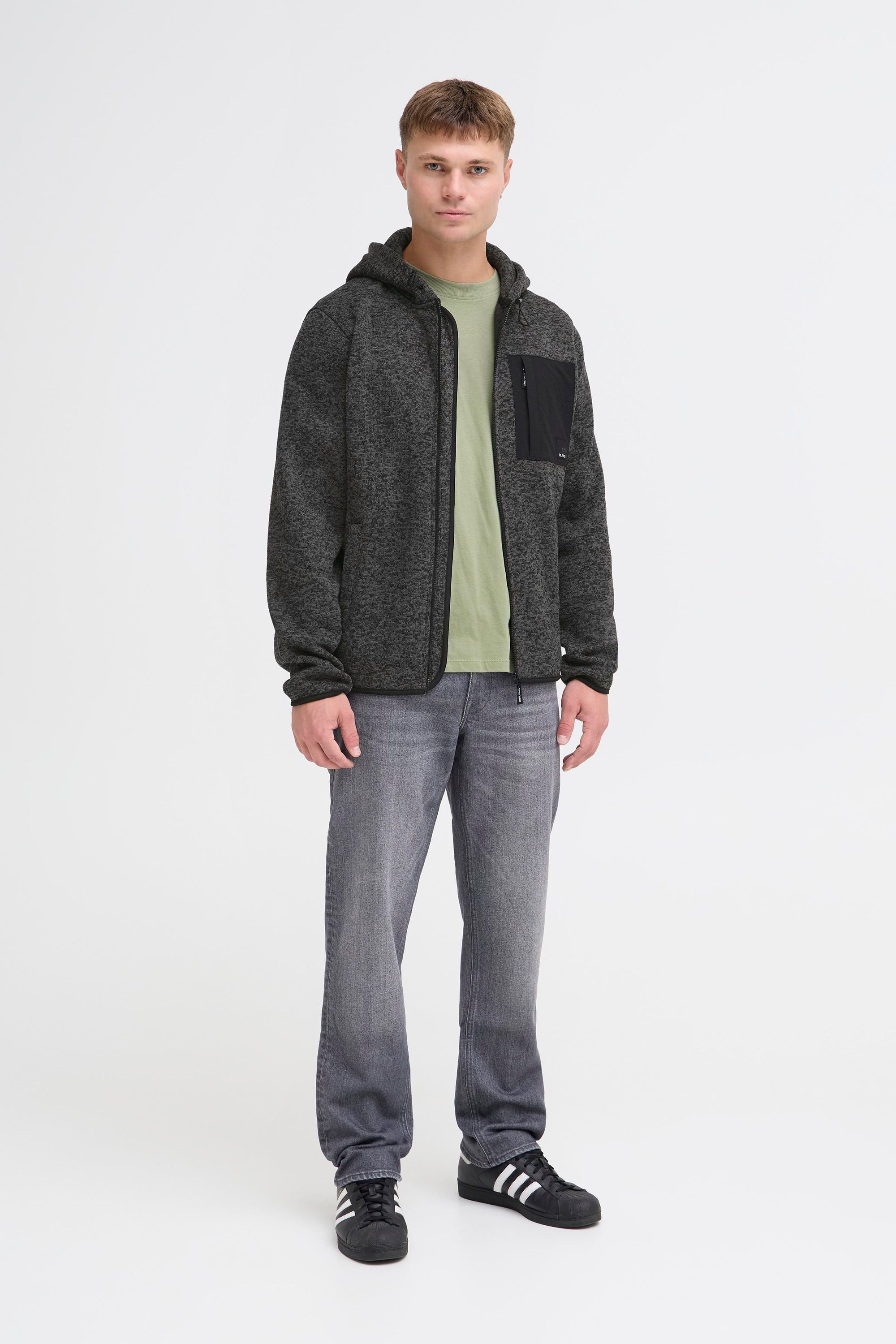 Blend Cardigan BHMelfex Gemütliche Fleecejacke mit Taschen und Kapuze