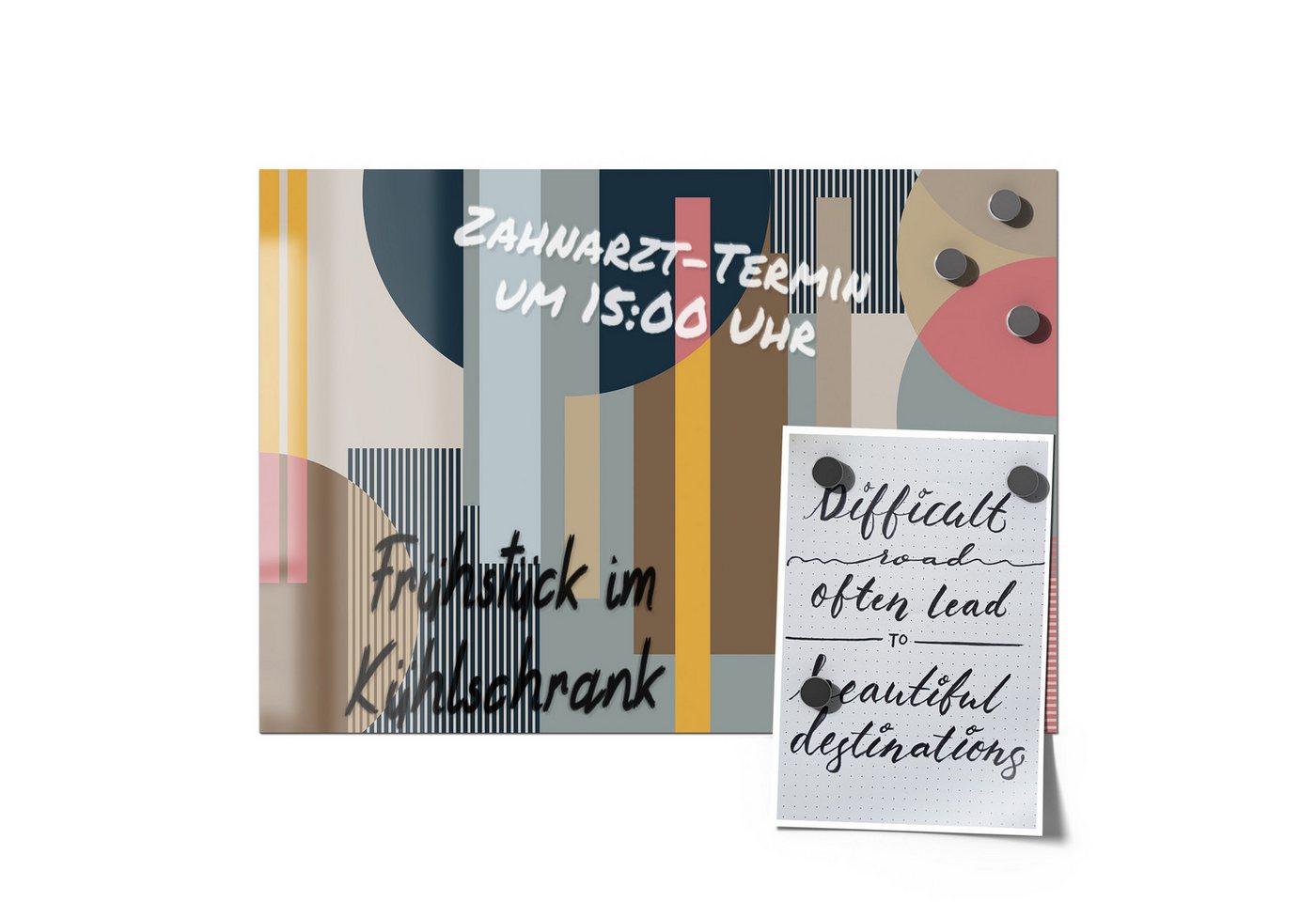 Thumbnail - DEQORI Magnetfolie 'Harmonie in Formen', beschreibbar universal Magnetmatte magnetisch Folie Planer Kalender