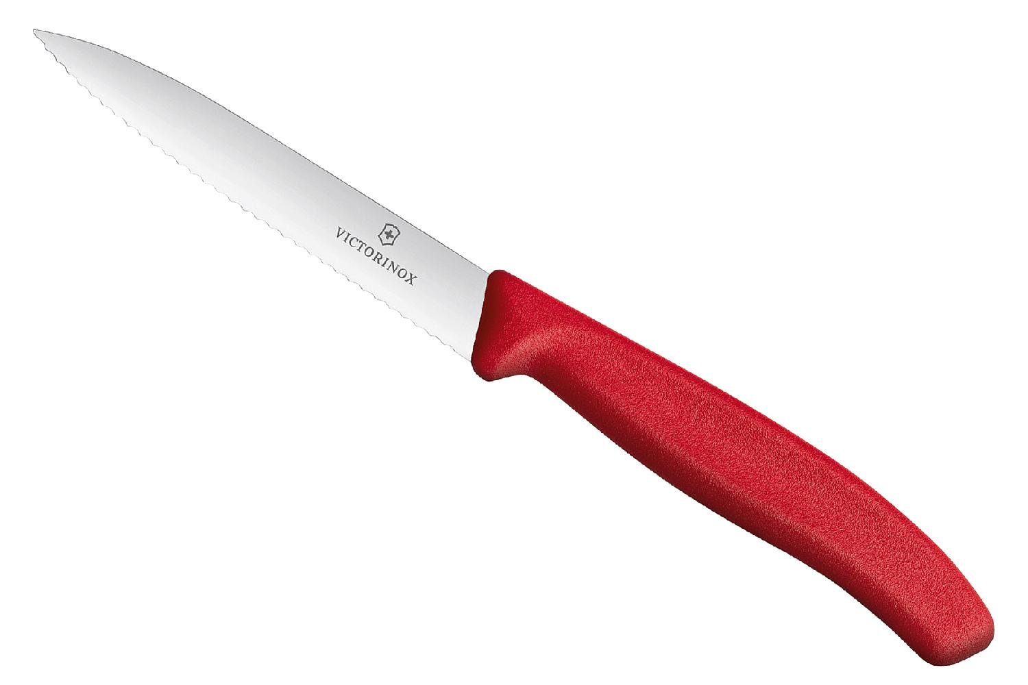 Gemüsemesser Mittelspitz, rot Wellenschliff, Taschenmesser SwissClassic, cm, Victorinox 10